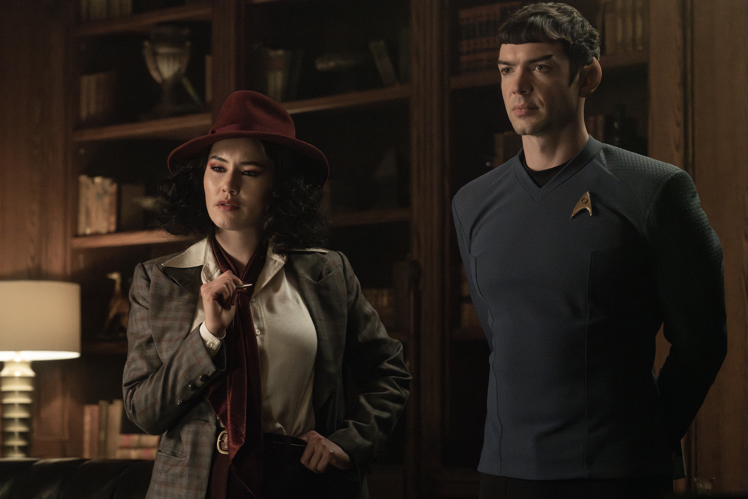 L to R Christina Chong as LaÃan and Ethan Peck as Spock in season 3 , Episode 4 of Strange New Worlds streaming on Paramount+. Photo Credit: Marni GrossmanParamount+ 