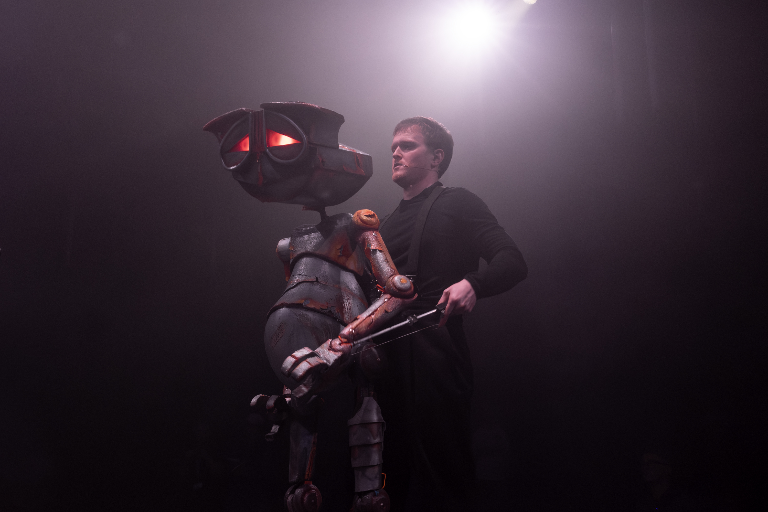 Marvin the Paranoid Android (Andrew Evans) is feeling very depressed.