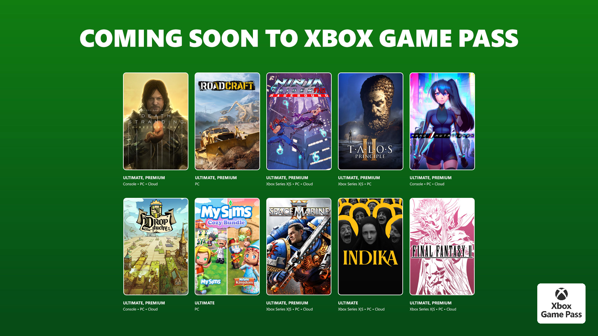 Coming Soon to Xbox Game Pass