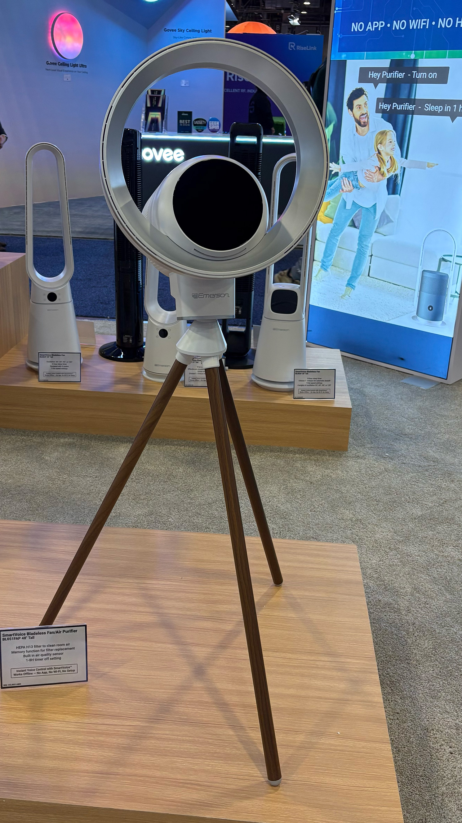 A new Emerson Smart air purifier and fan combo. 