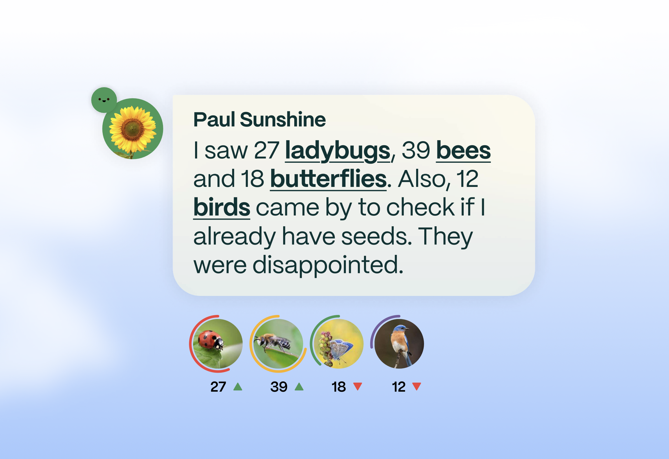 A message bubble that reads 