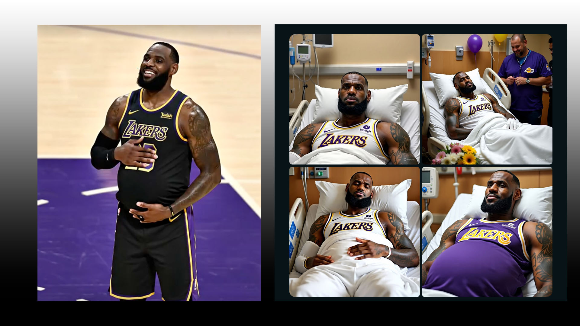 A still from a clip created with Google's Veo (left) and images generated by Meta AI (right)