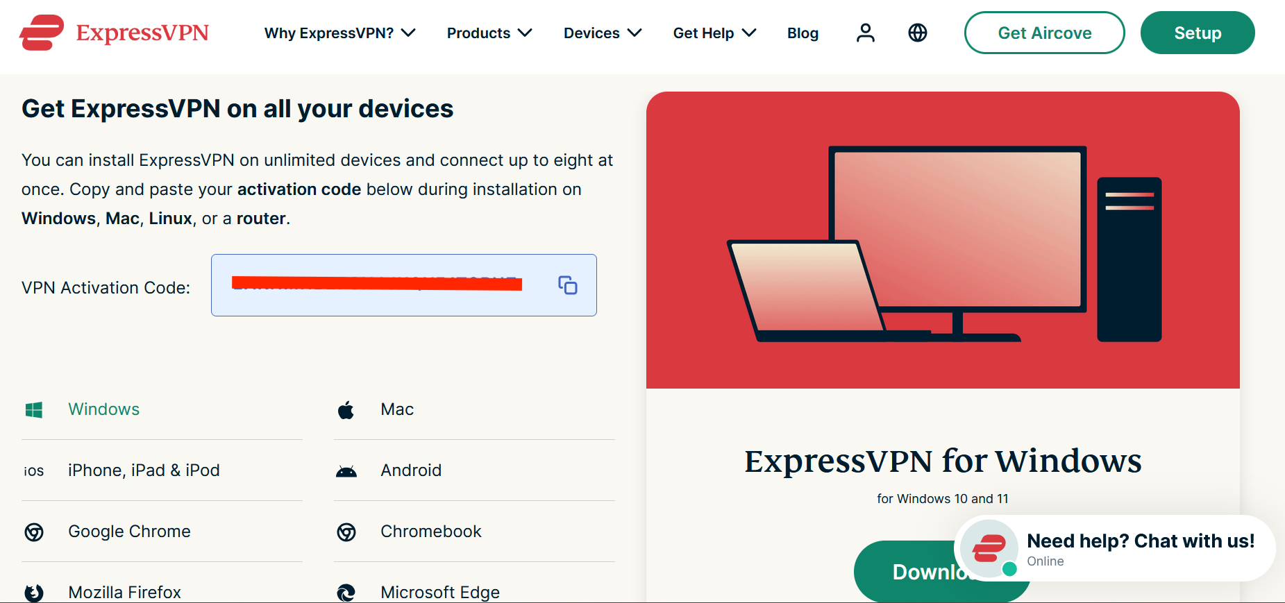 You can install ExpressVPN's Windows app from the Microsoft store, but we found the website more convenient.