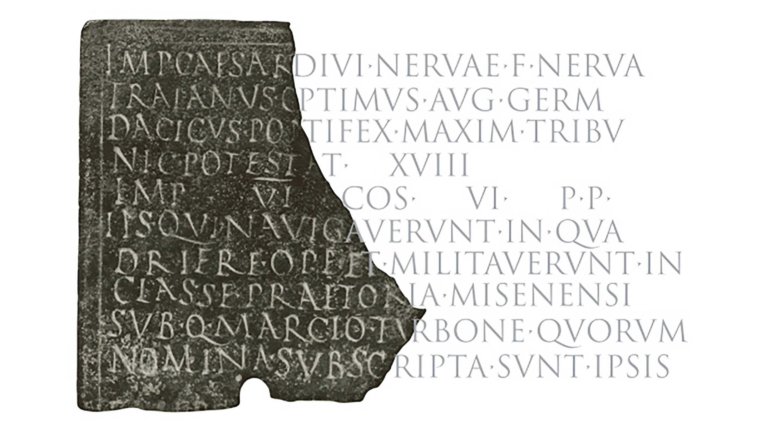Graphic showing a fragmented piece of ancient text. Overlaid text predicts the missing part.