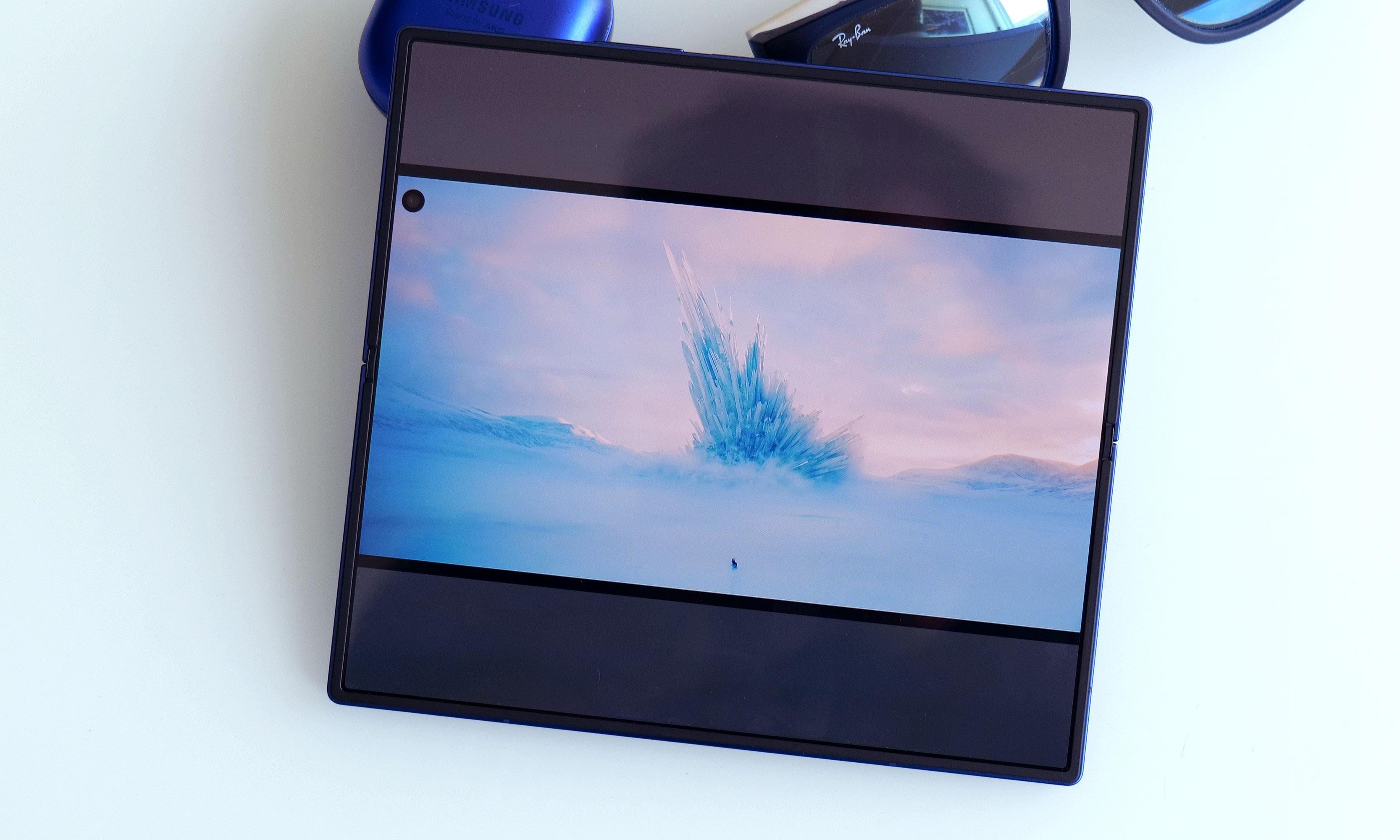 The Samsung Galaxy Z Fold 7's main display is even larger now at eight inches across, though its hole-punch interior camera is more of an eyesore compared to the under-display sensors used in previous models. 