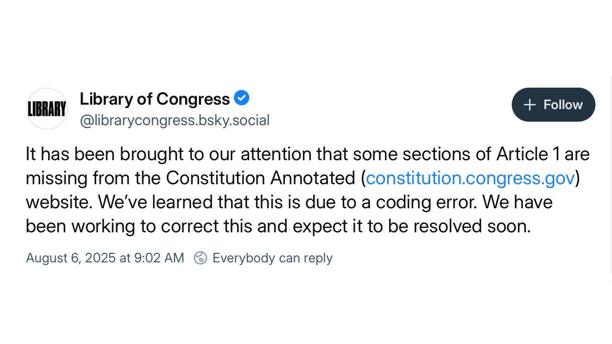 The US Library of Congress' explanation on Bluesky.