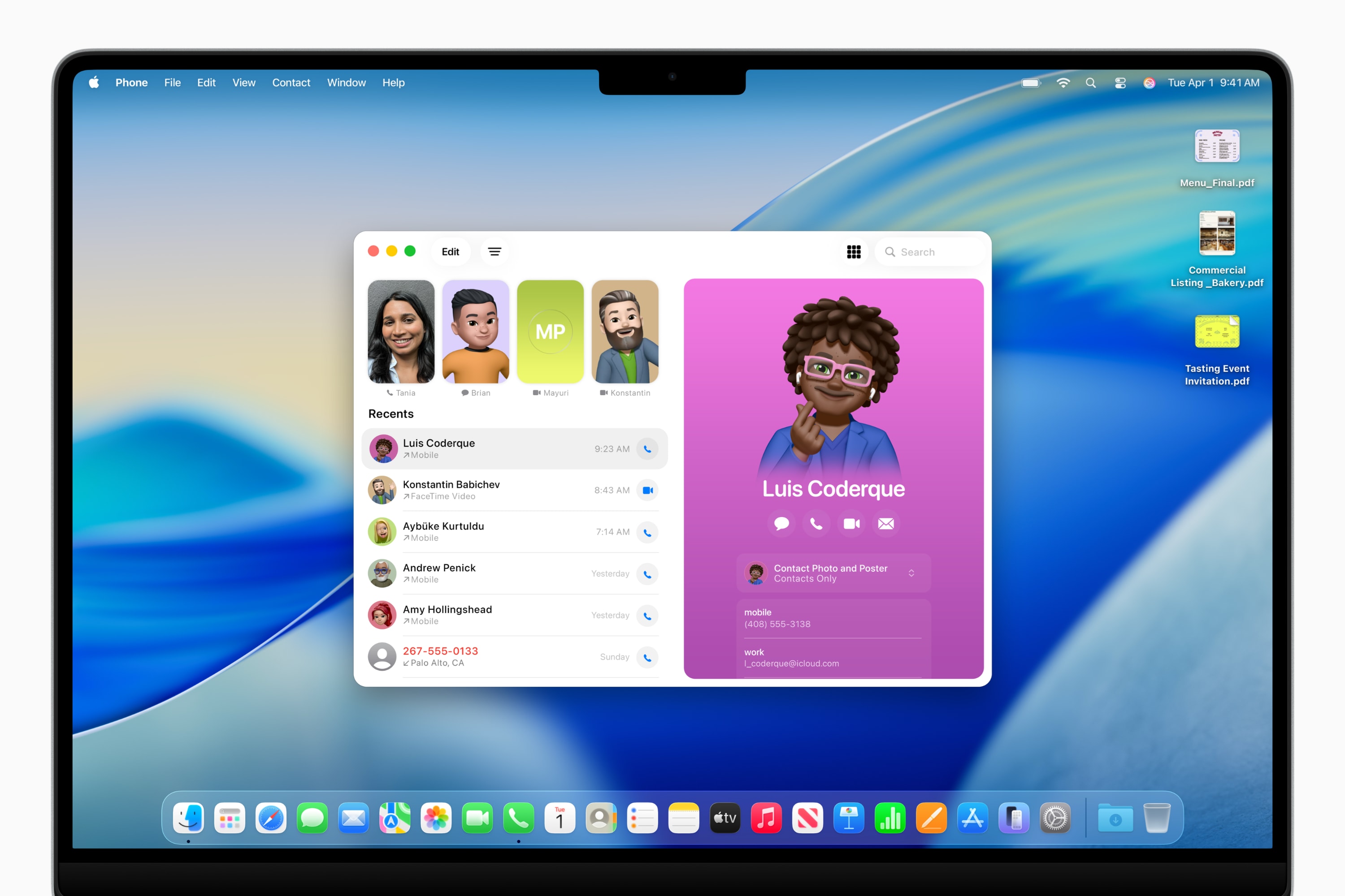 macOS Tahoe 26 Phone app