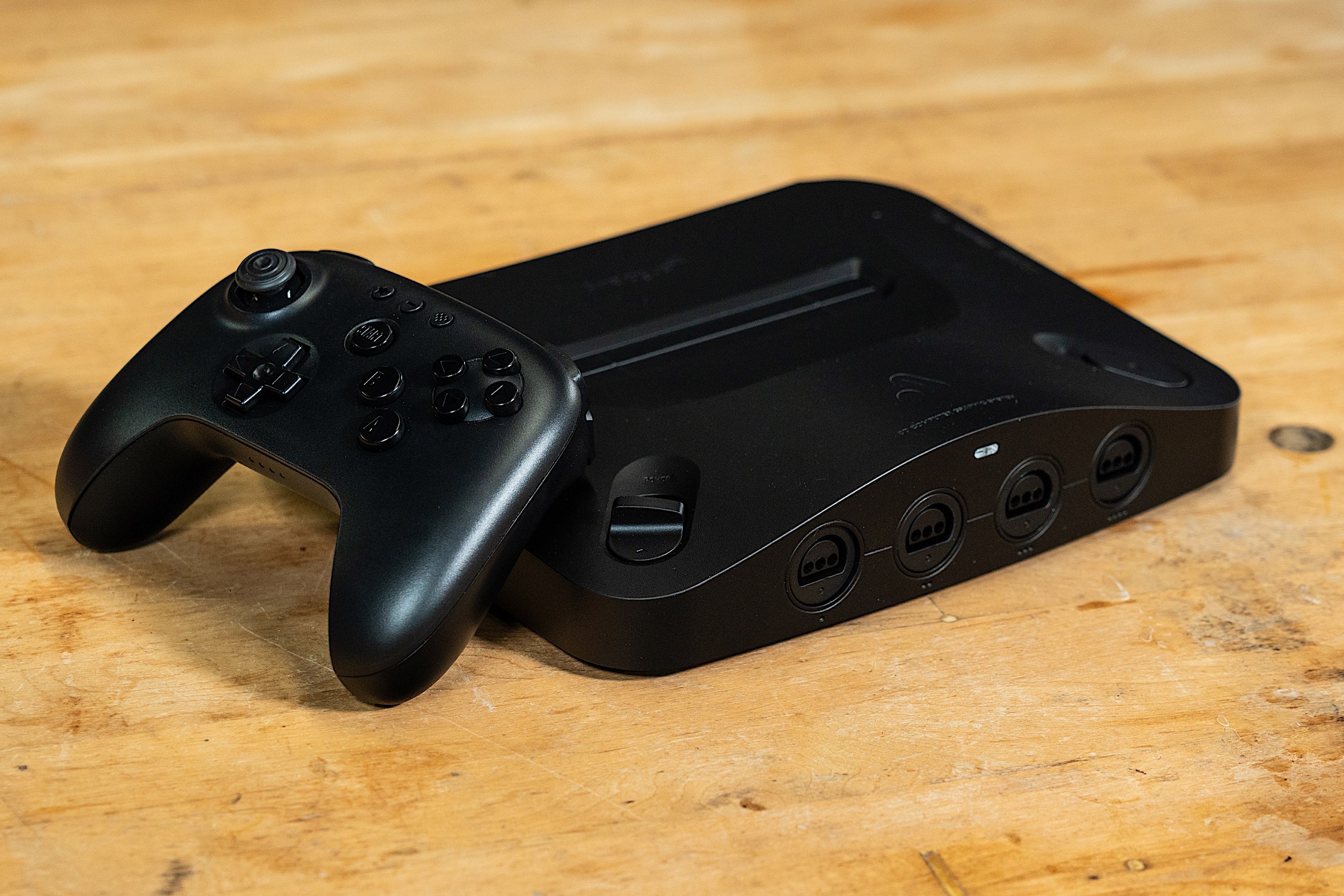 The Analogue 3D has the look of a N64 console, right down to the four controller ports up front.