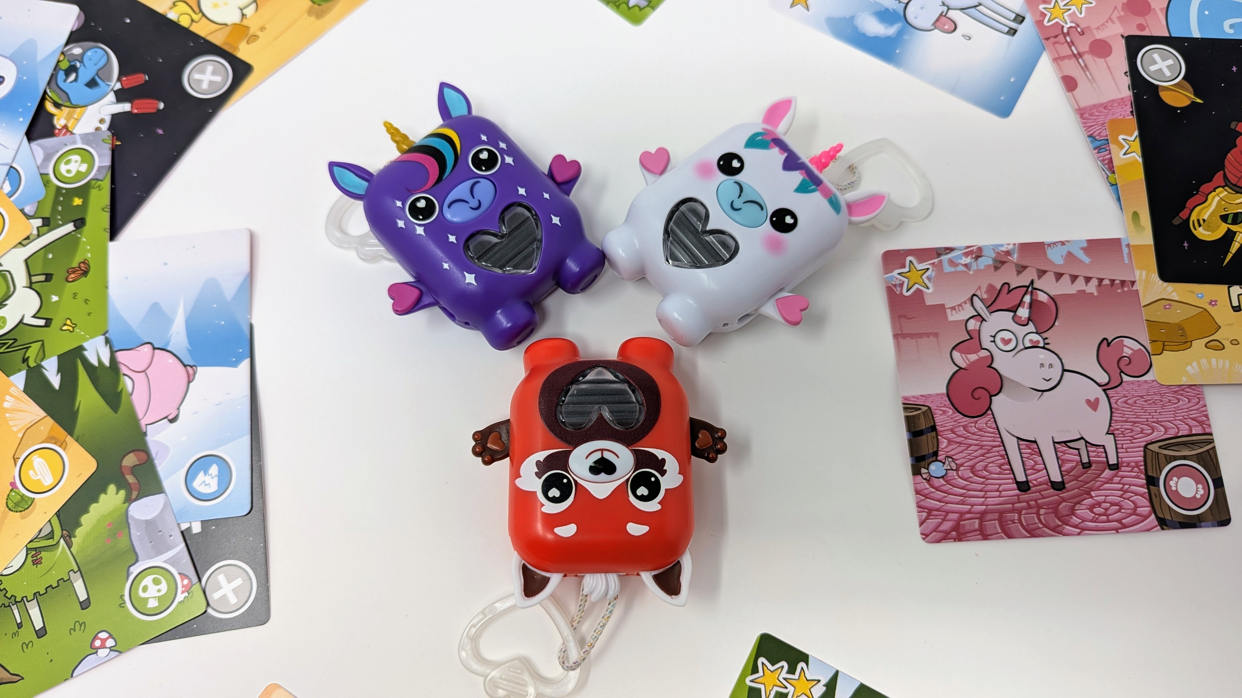 Hands-on photo of Hasboro's Nano-Mals fidget toys.