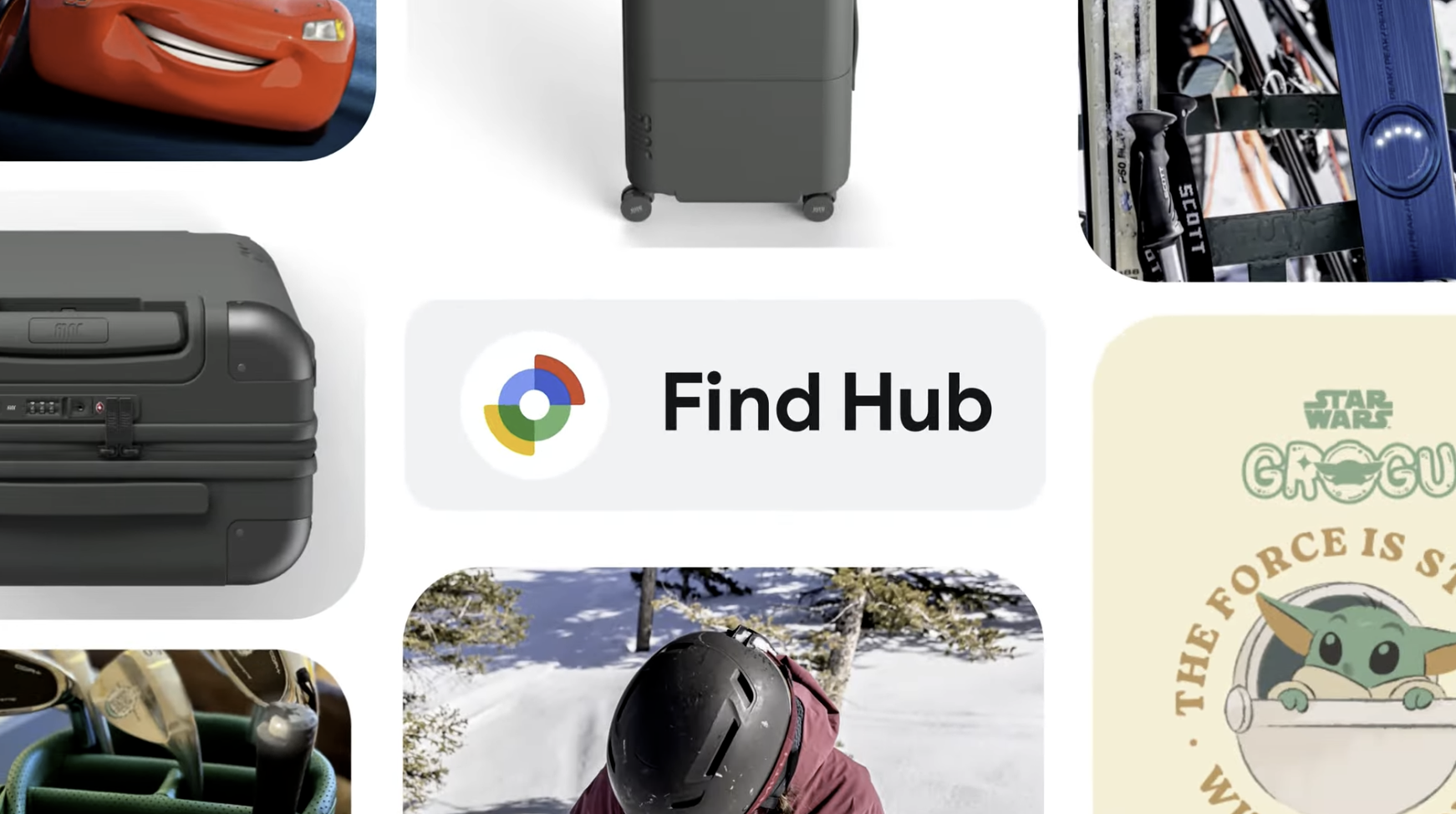The logo for the new Find Hub Google plans to use to track lost items.