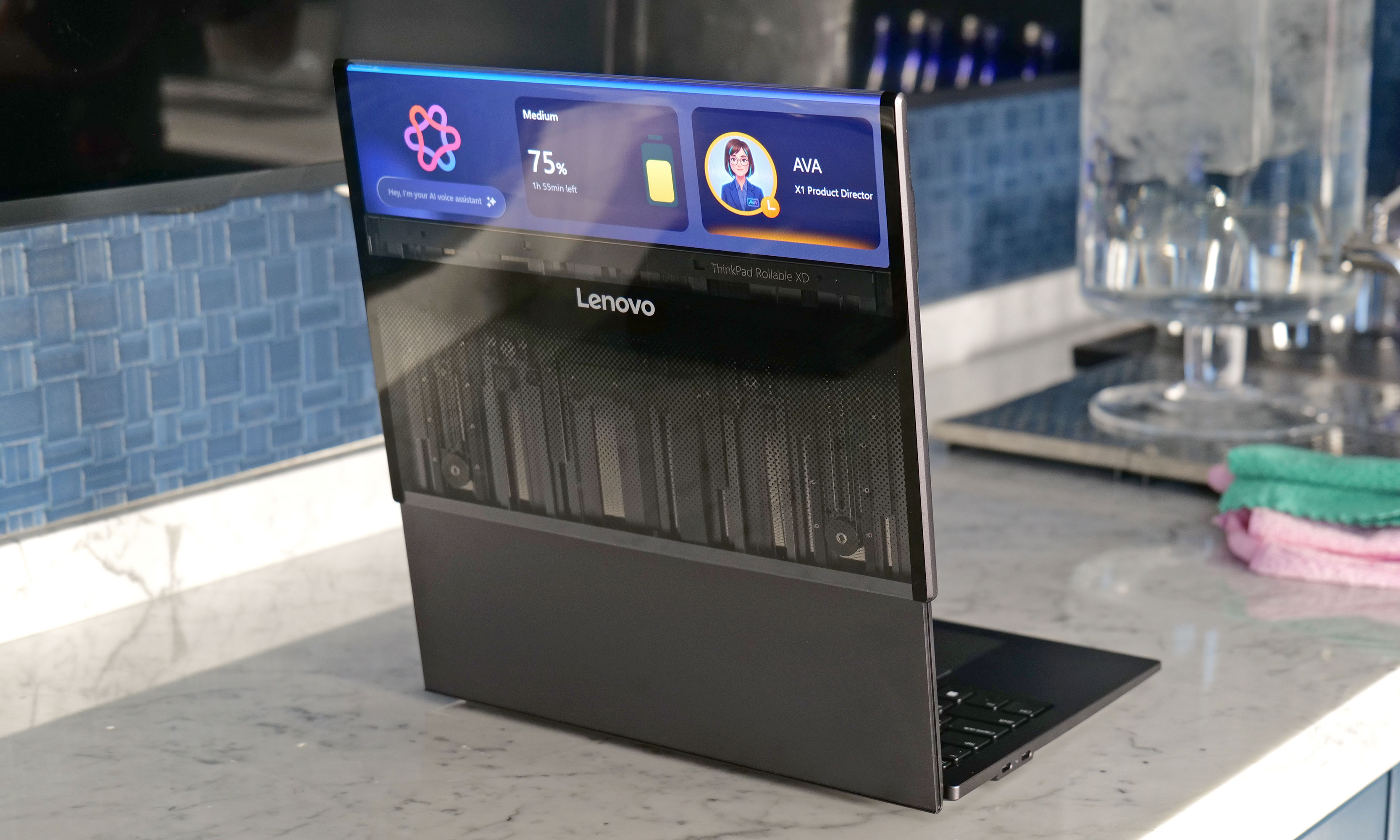 With its XD Rollable concept, Lenovo took the Thinkbook Plus Gen 6's basic design and made it even more futuristic by allowing its flexible display to wrap around onto its lid.