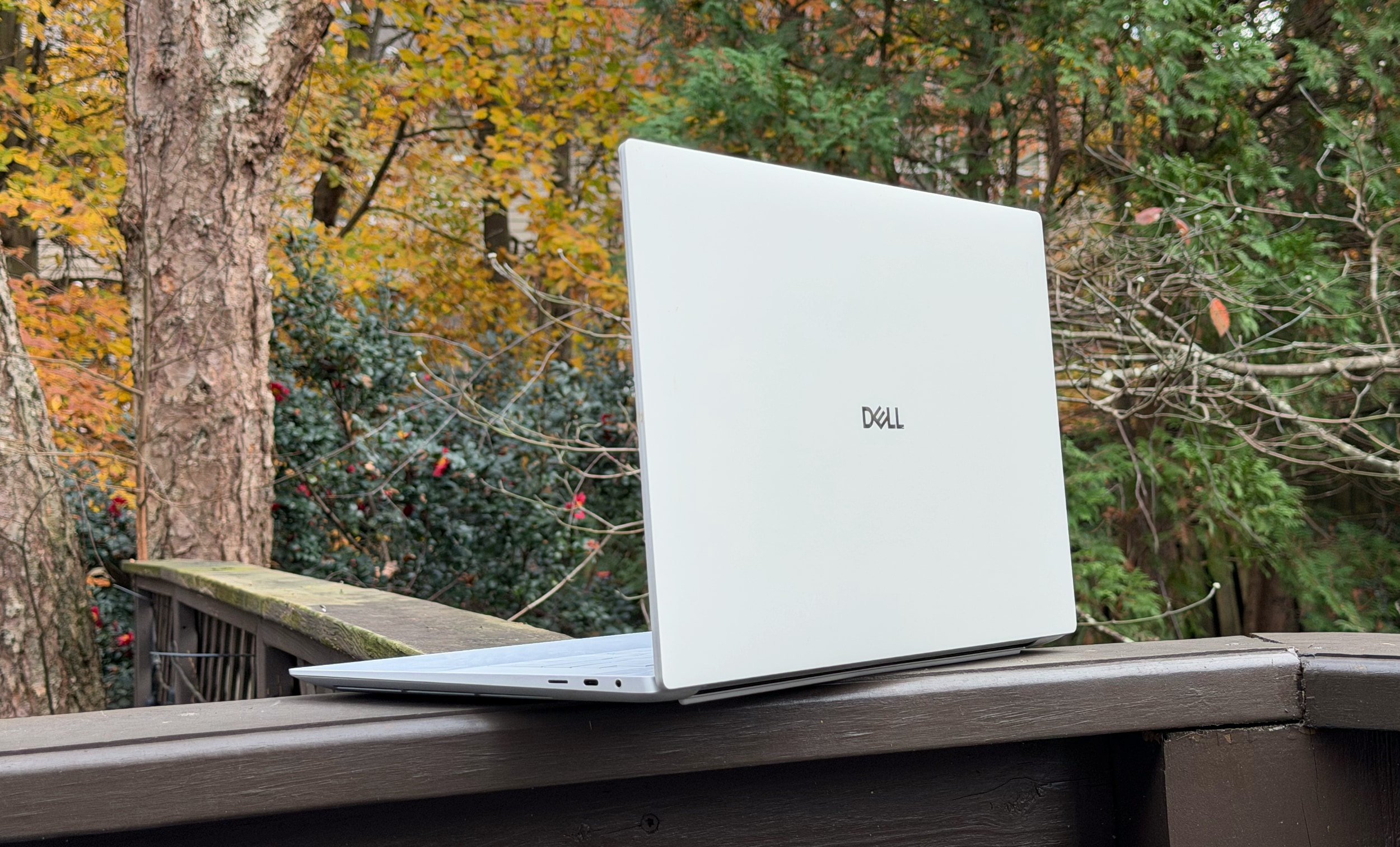 The Dell 16 Premium from the rear.