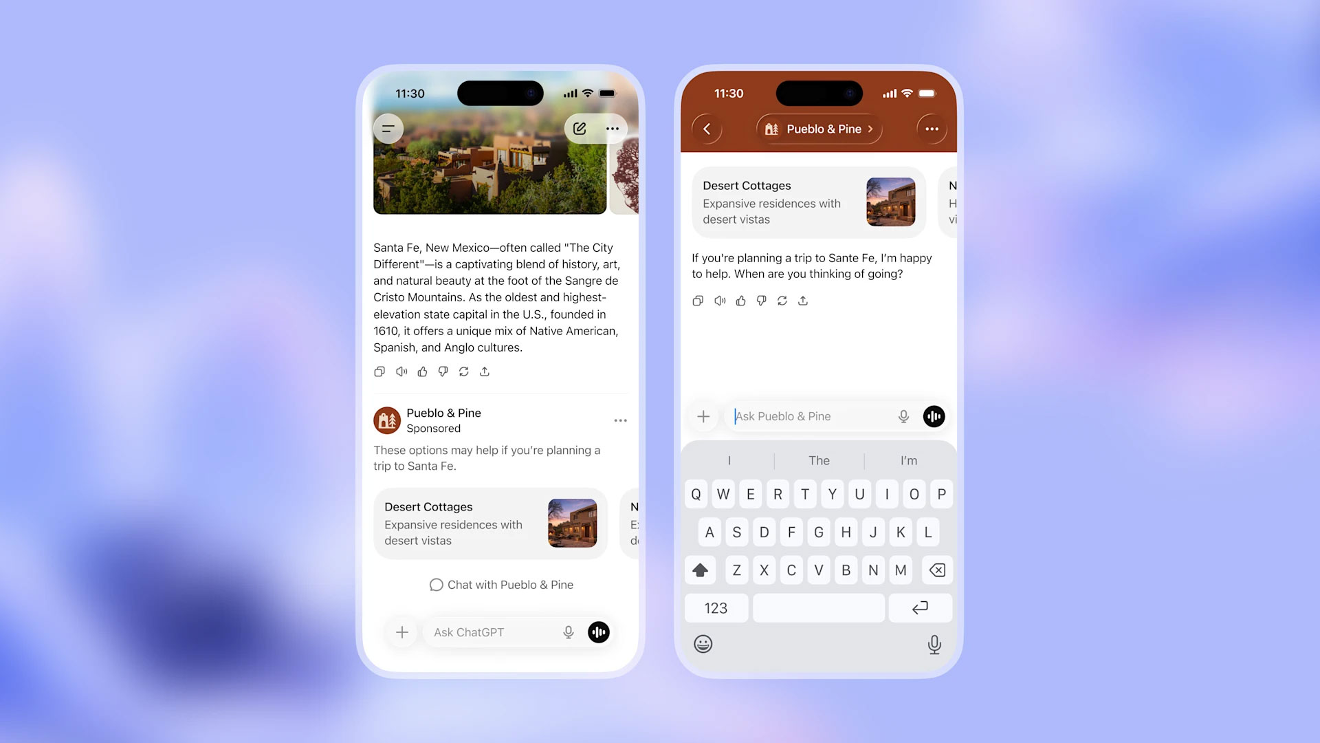 Users will be able to ask follow-up questions about sponsored content. 