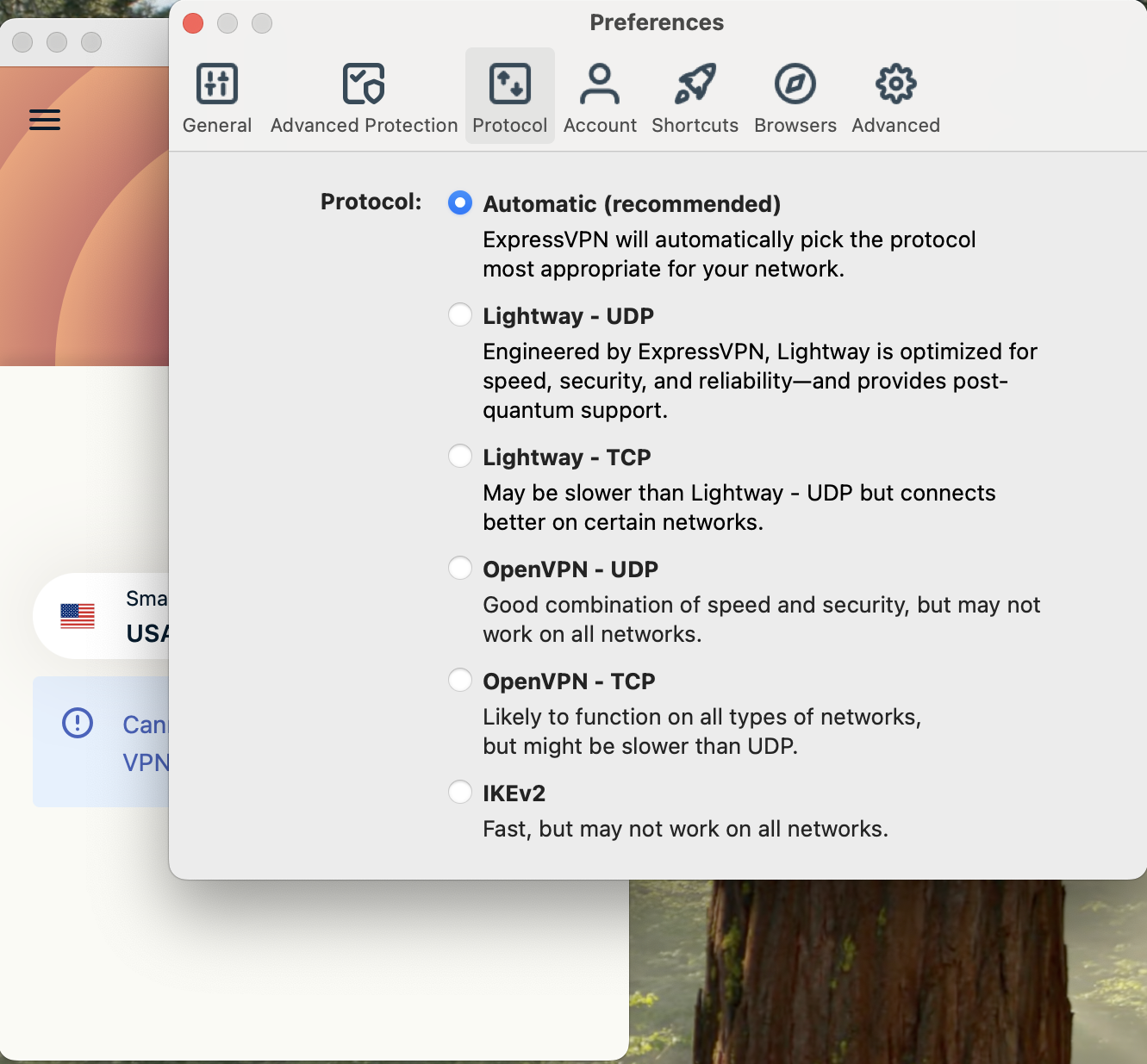 Not all protocols are available on all apps, but Mac has the full range.