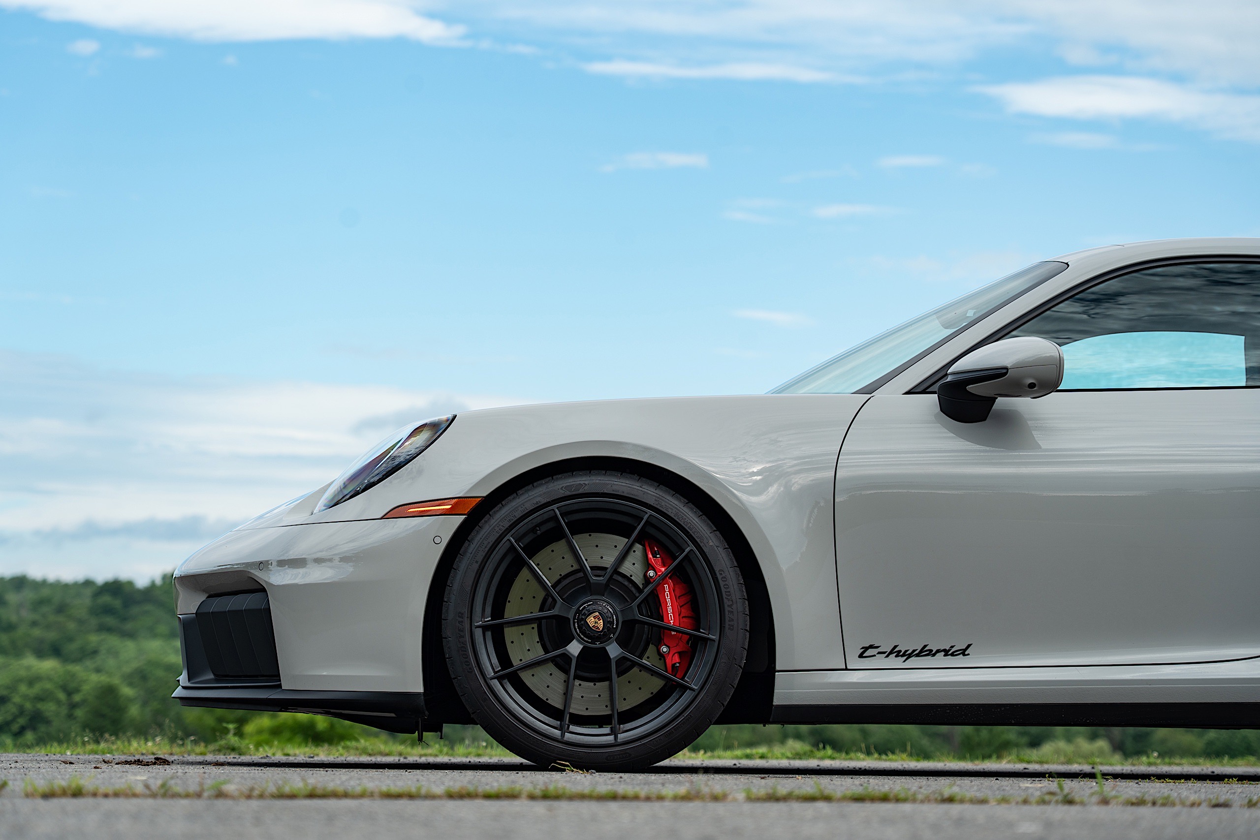 The 2025 Porsche 911 GTS comes in a Chalk color that's quite striking with all of the car's black accents.