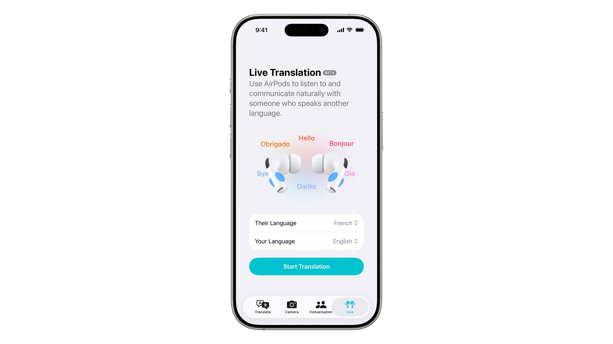 There are several ways to start a Live Translation, including doing so from the Translate app.