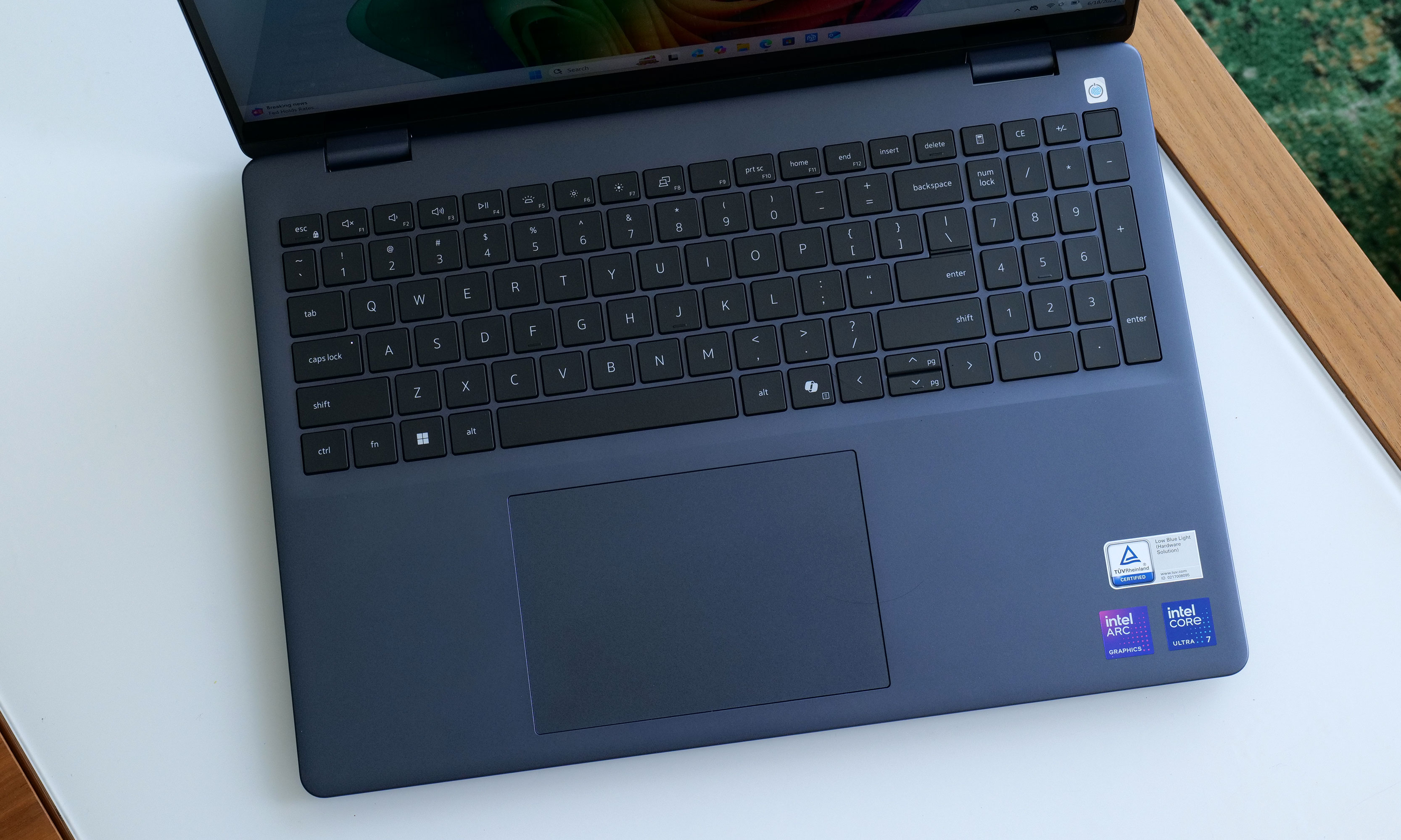 The Dell 16 Plus 2-in-1's keyboard has a dedicated number pad, which seemingly have come as the expense of its speakers as the latter are located on the bottom of the laptop. 