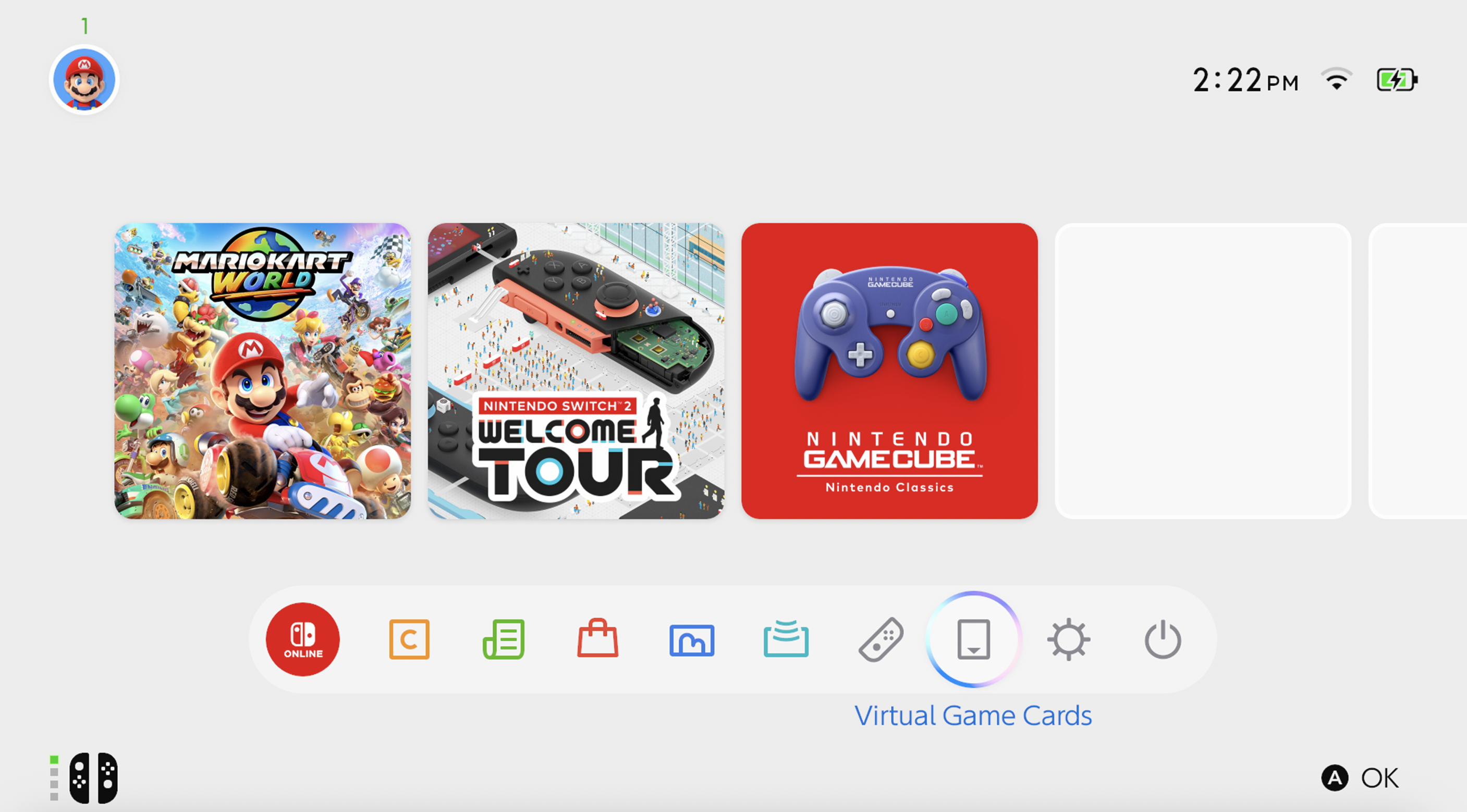 The Switch 2's home screen will look very familiar for anyone who owned the previous model.