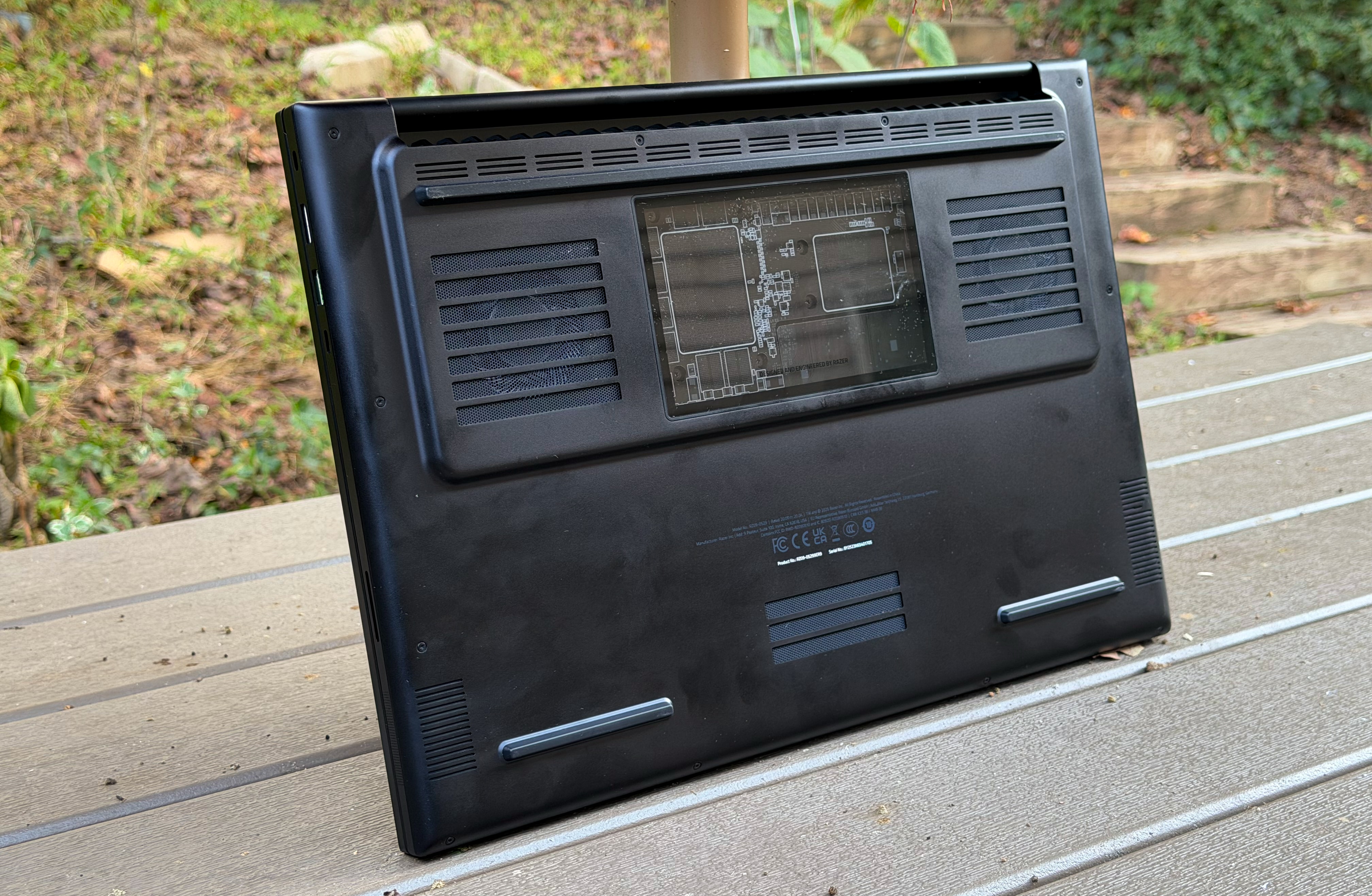 A transparent window along the bottom of the Razer Blade 18