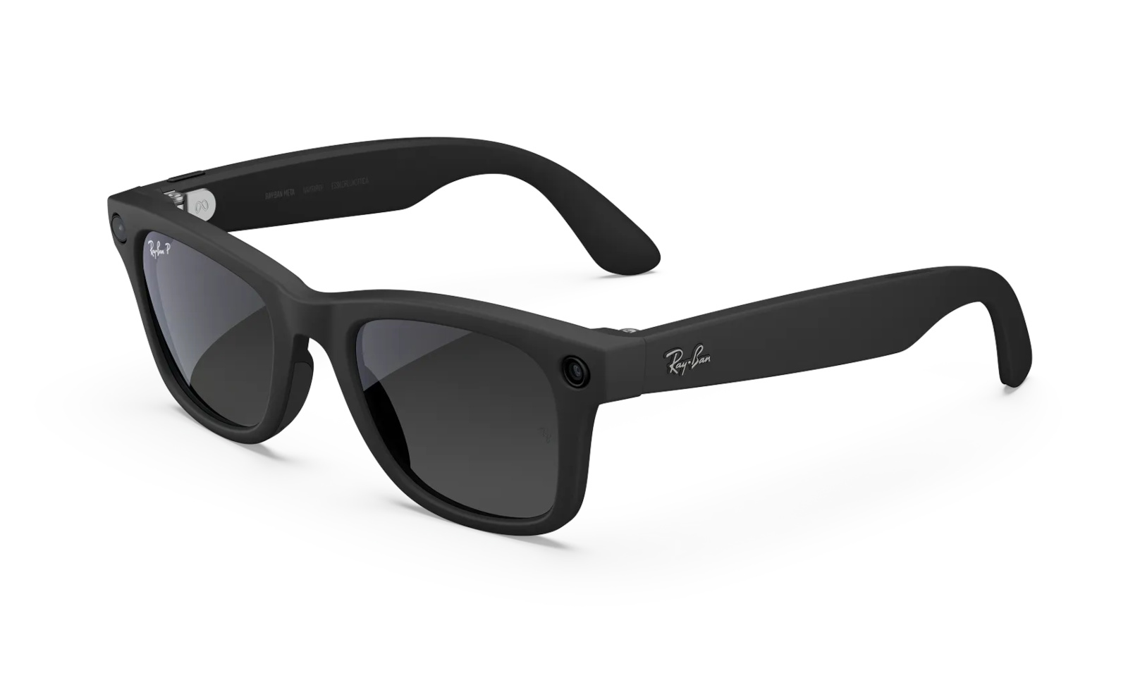 A pair of sunglasses with the Ray-Ban logo.