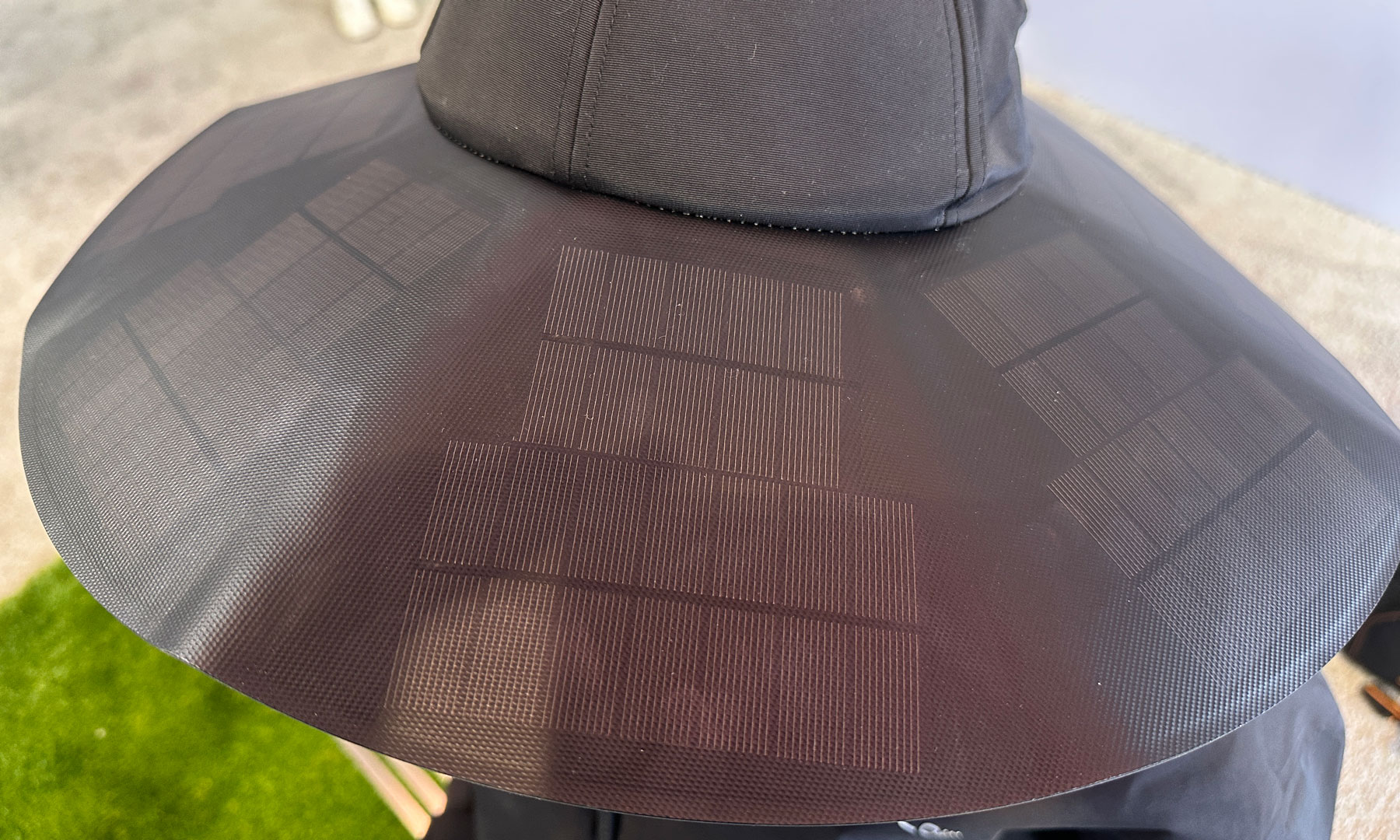 Close up of the solar panels on an EcoFlow Power Hat