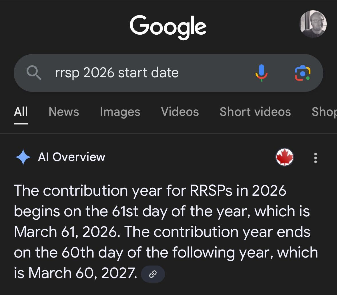 AI Overview error