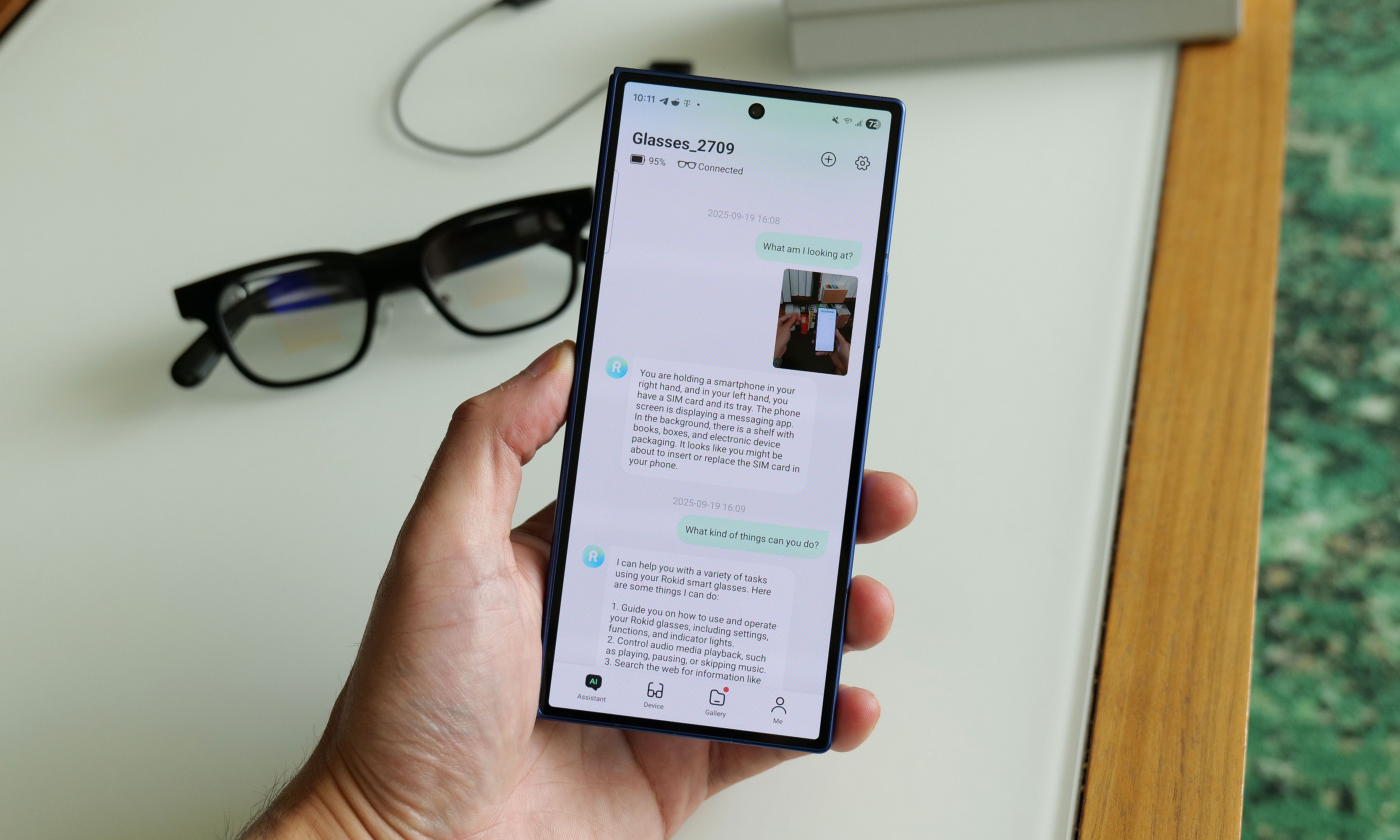 The Rokid Smartglasses can use AI to recognize objects that are in front of its camera, but the accuracy of those descriptions is a bit hit-or-miss. 
