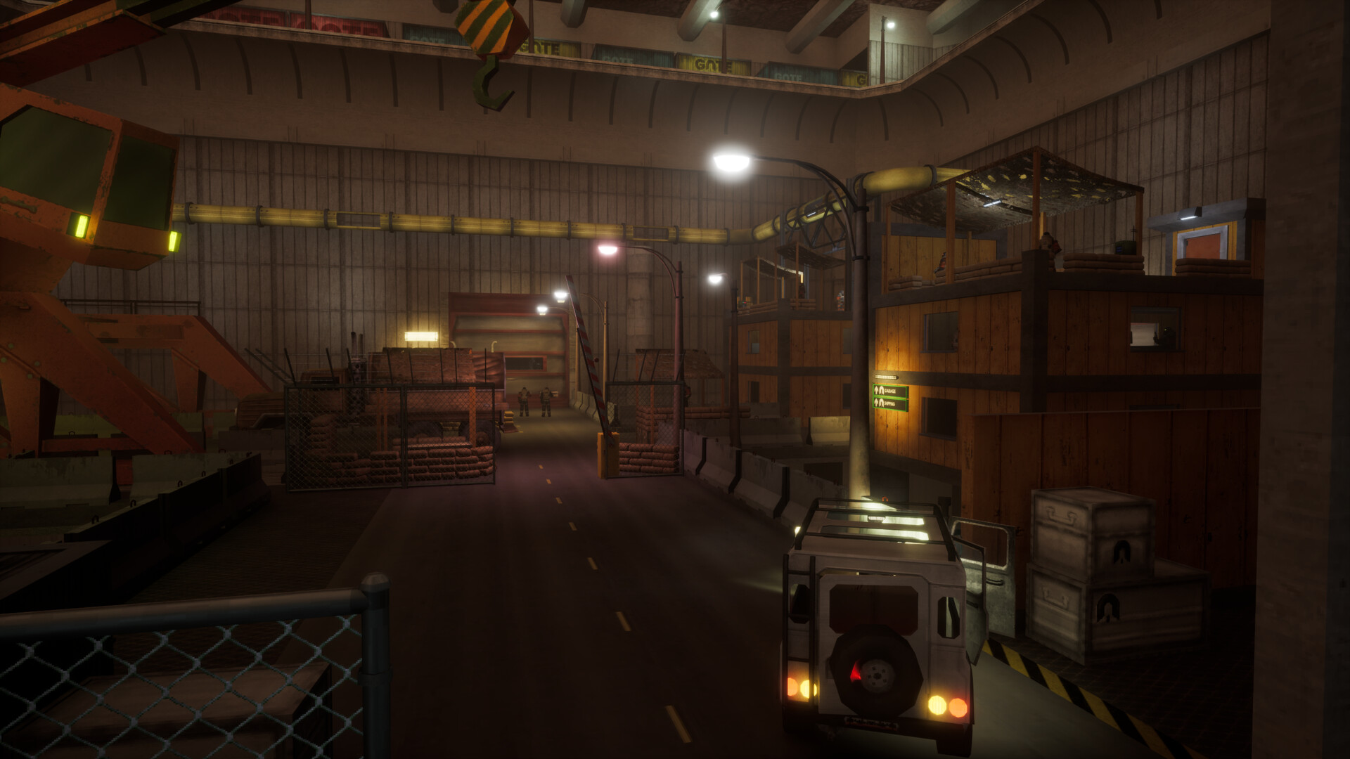 Gameplay still from Abiotic Factor. Dark lab, moody lighting. First-person view.