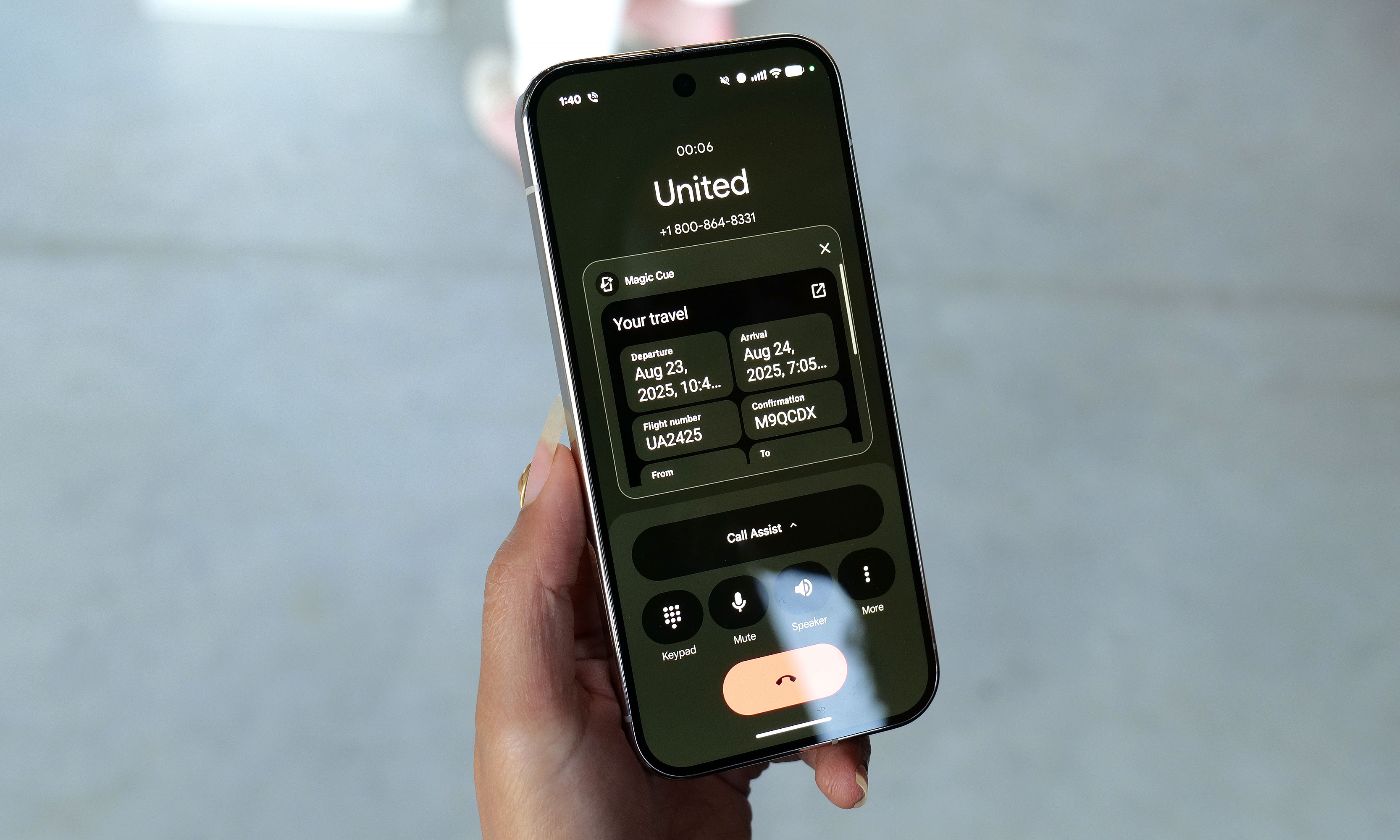 The Pixel 10's Magic Cue feature can display contextual information for the user.