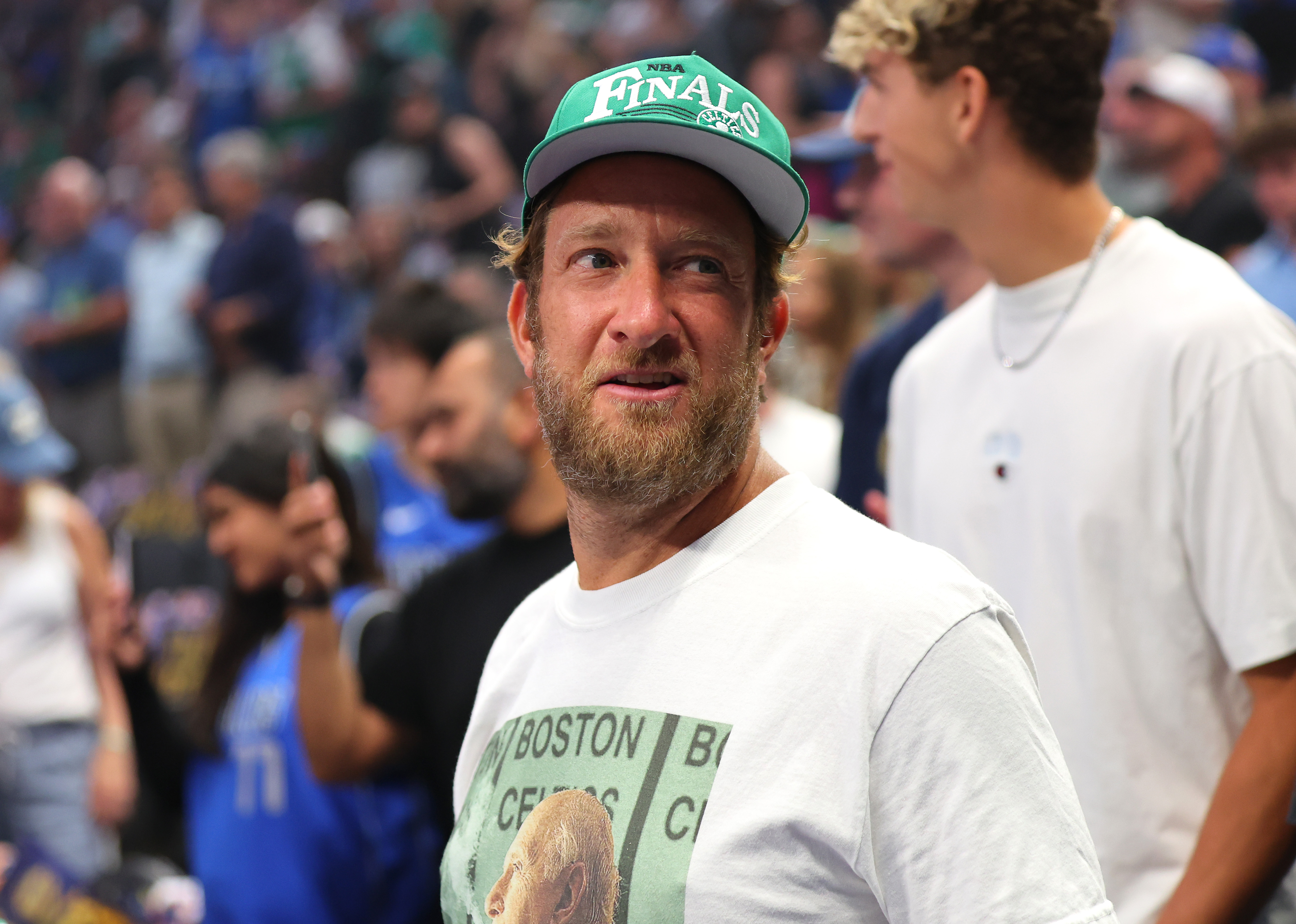 DALLAS, TEXAS - JUNE 14: Dave Portnoy looks on prior to Game Four of the 2024 NBA Finals between the Dallas Mavericks and the Boston Celtics at American Airlines Center on June 14, 2024 in Dallas, Texas. NOTE TO USER: User expressly acknowledges and agrees that, by downloading and or using this photograph, User is consenting to the terms and conditions of the Getty Images License Agreement. (Photo by Stacy Revere/Getty Images)
