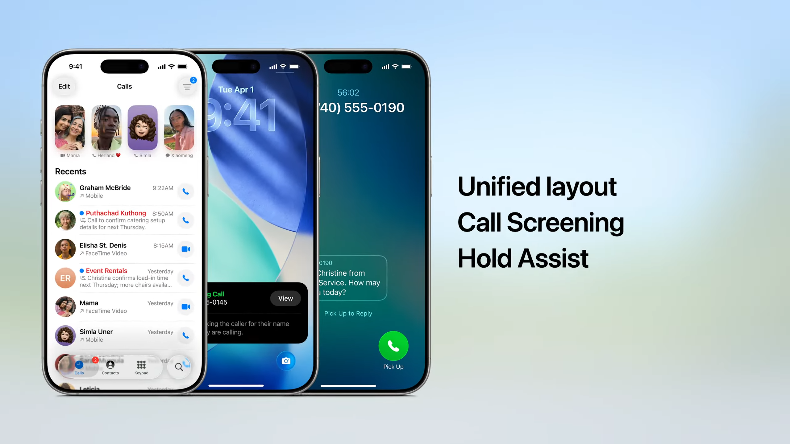 A preview of Apple's new liquid glass phone app. 