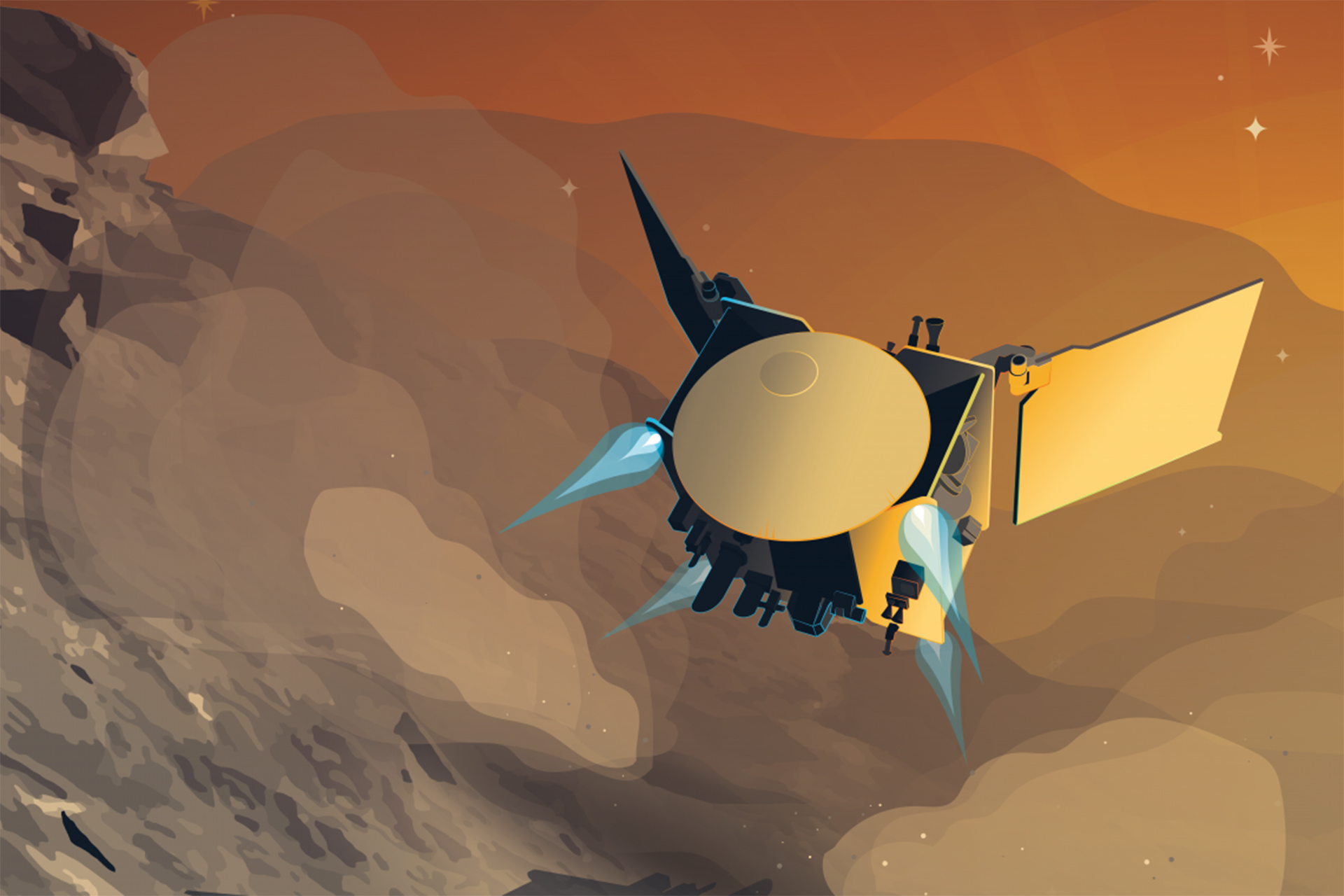 OSIRIS-APEX probe visiting the Apophis asteroid