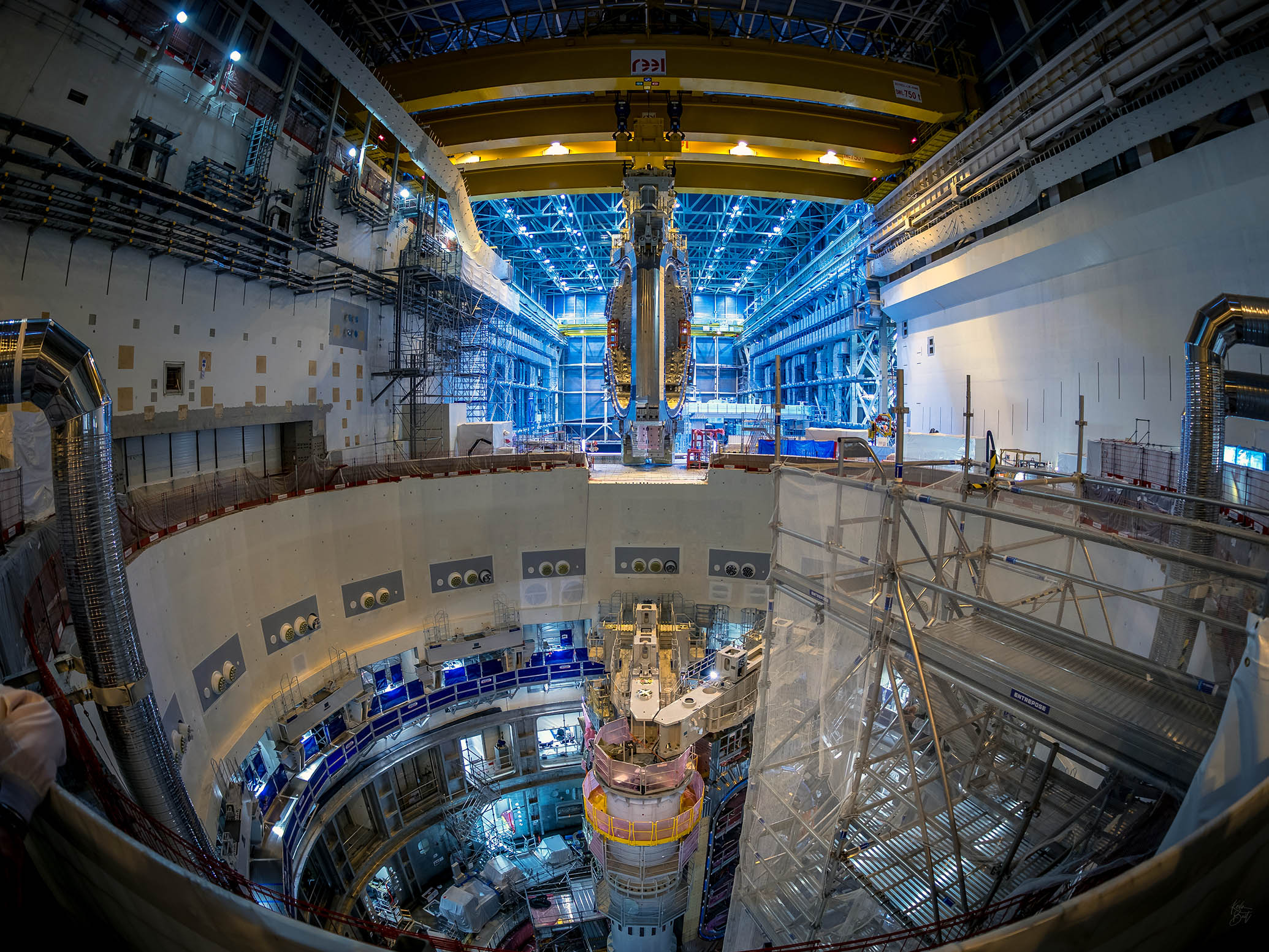 Construction inside the reactor of ITER.