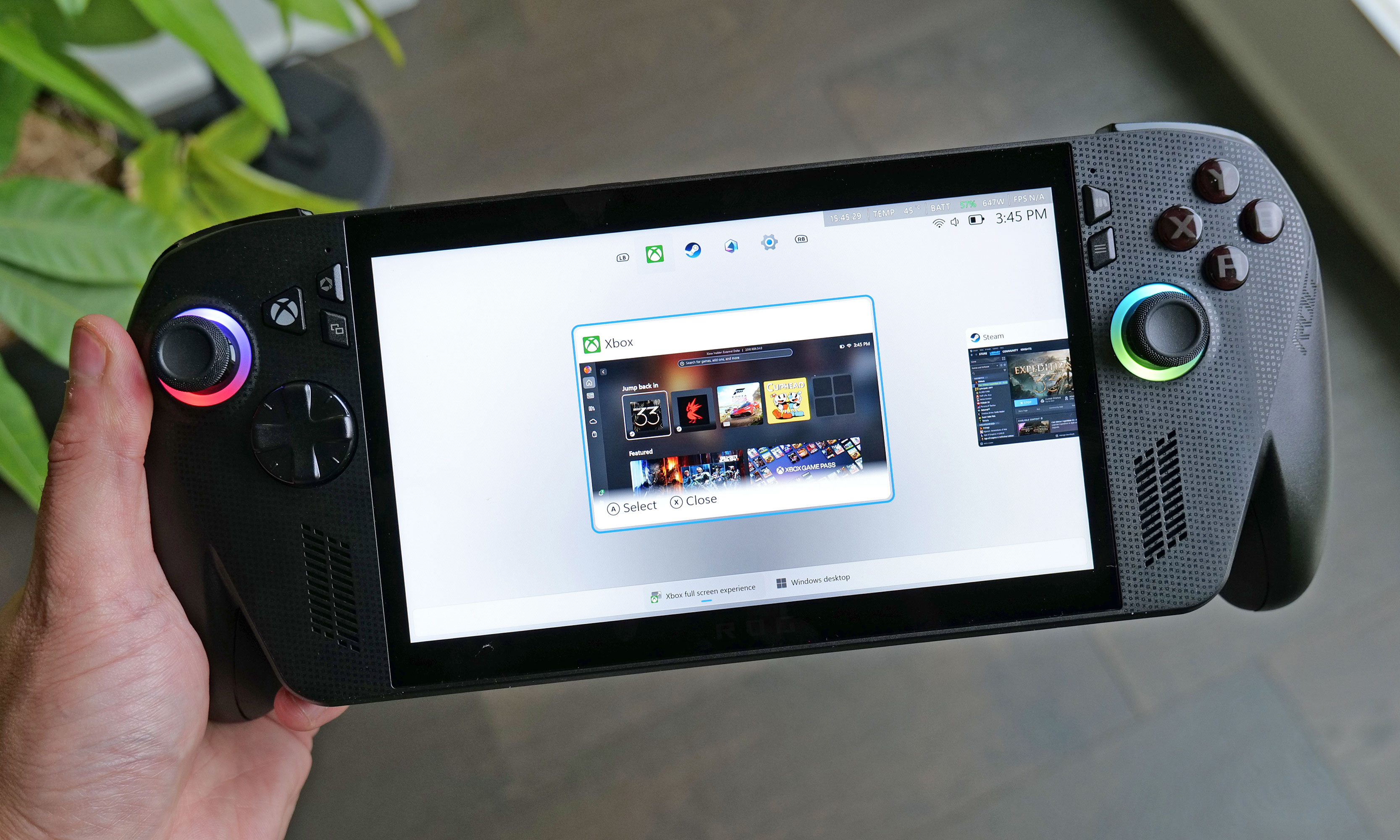 In the full-screen Xbox experience, you can access the new task switcher by simply swiping up from the bottom of the screen. 