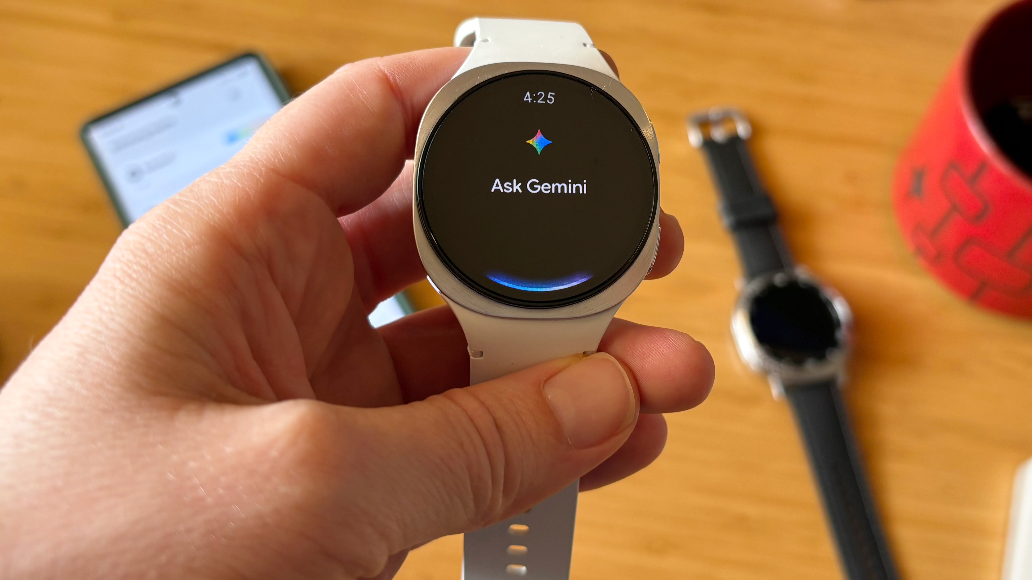 Galaxy Watch 8 with the Ask Gemini screen active