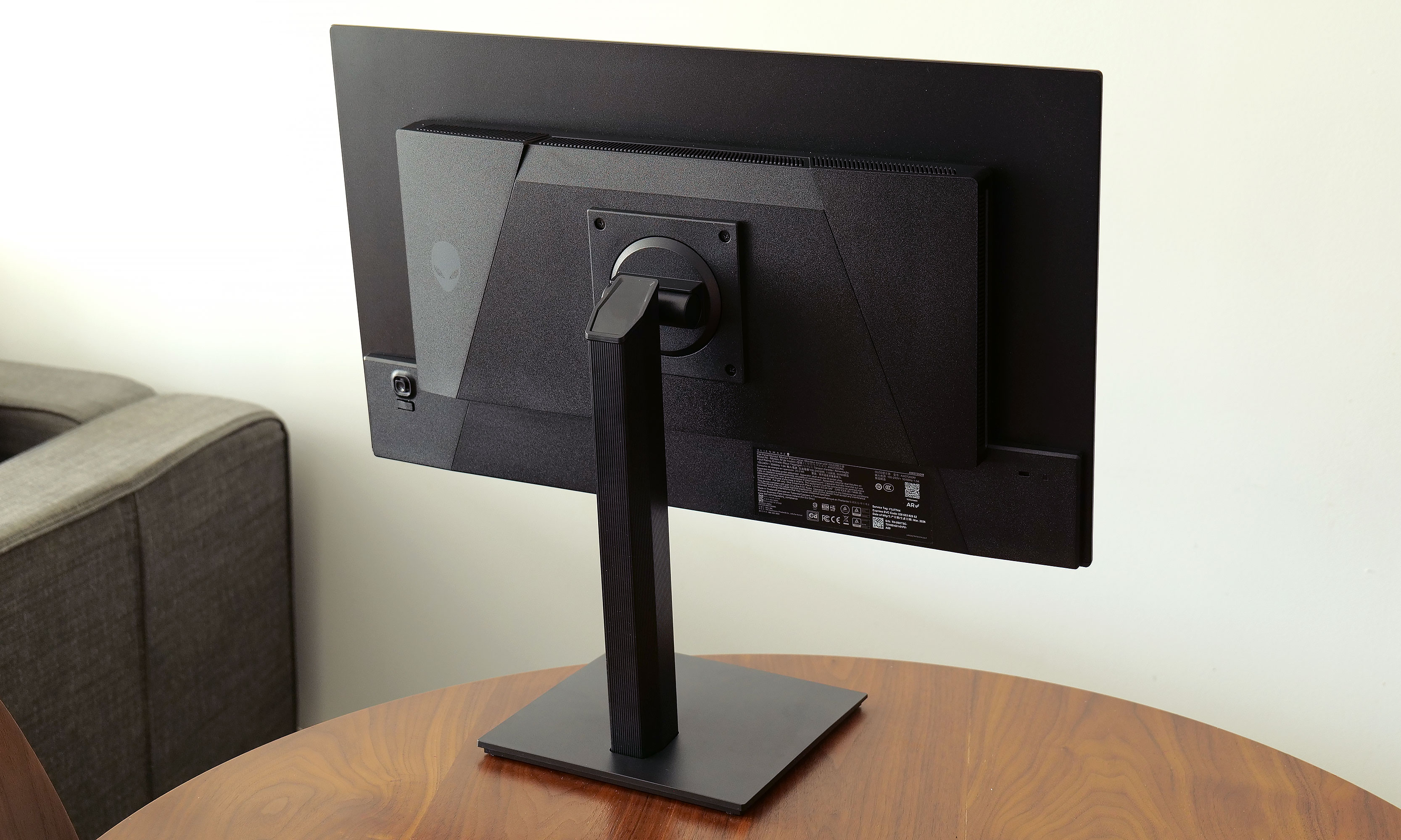 The back of the monitor has an easy-to-use joystick for controlling its on-screen settings menu. 