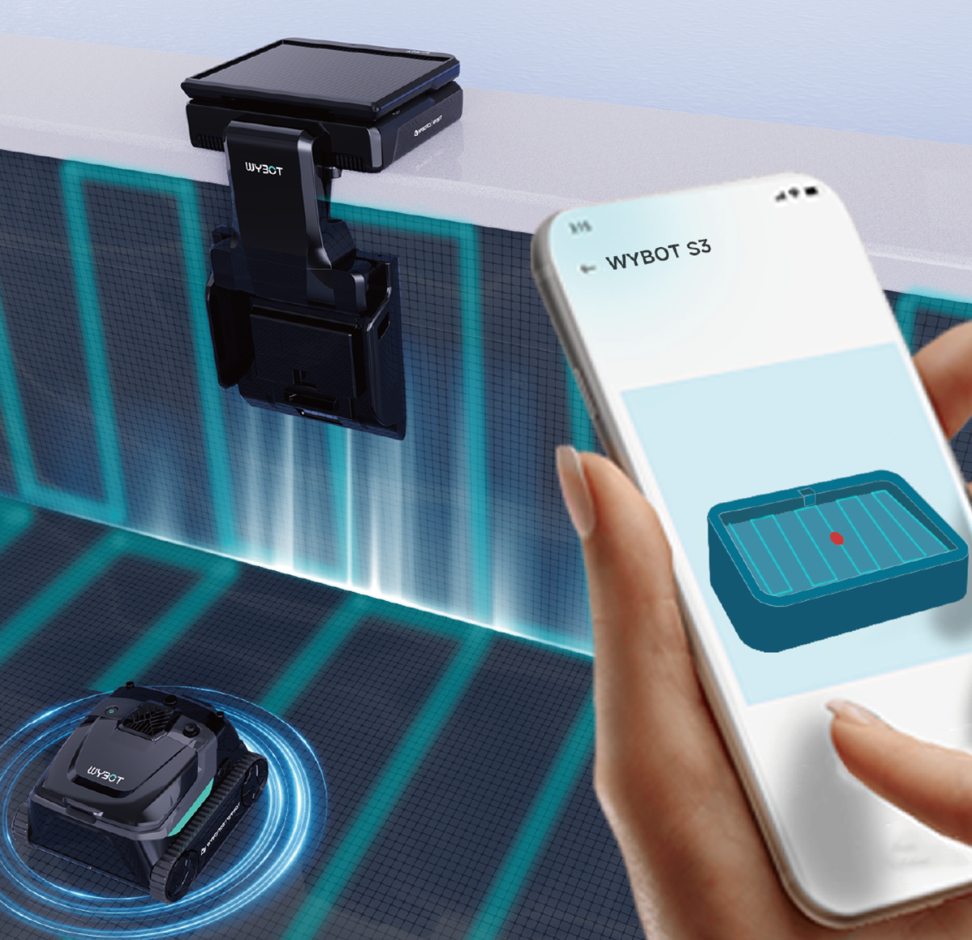 The Wybot S3 in action.