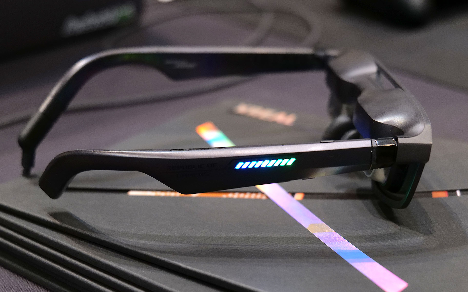 Of course, ASUS and XREAL couldn't resist putting RGB lighting on the ROG XREAL R1 AR smartglasses. 