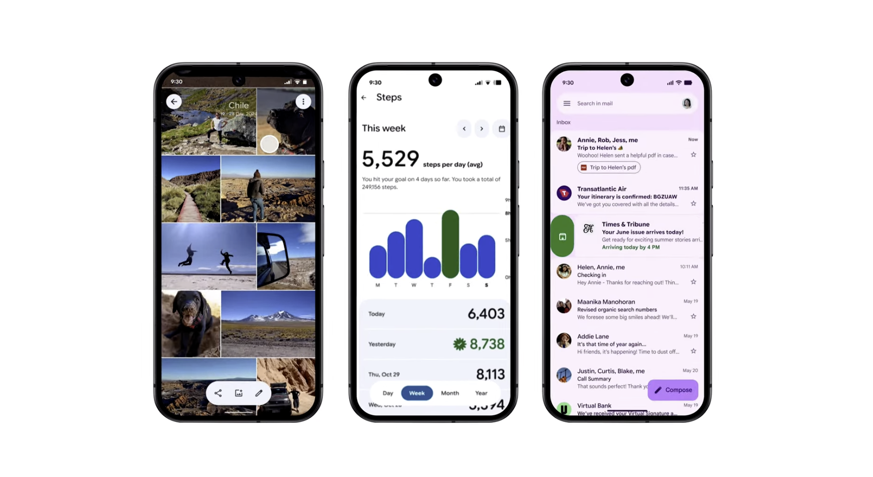 Google's new design language in a few of its most popular apps.