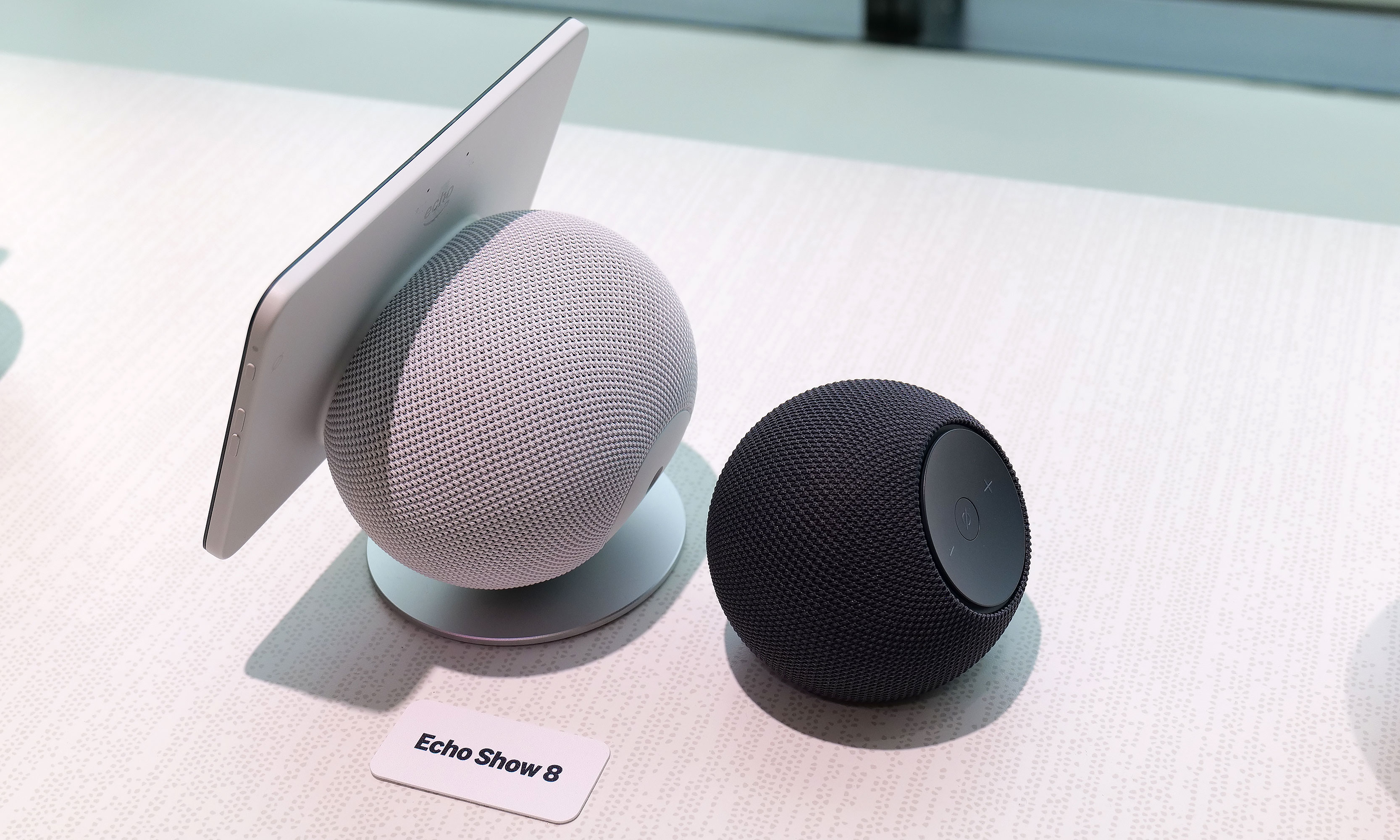 The design of the Echo Show 8's rear housing is clearly inspired by Amazon's recently updated Echo Dot Max. 