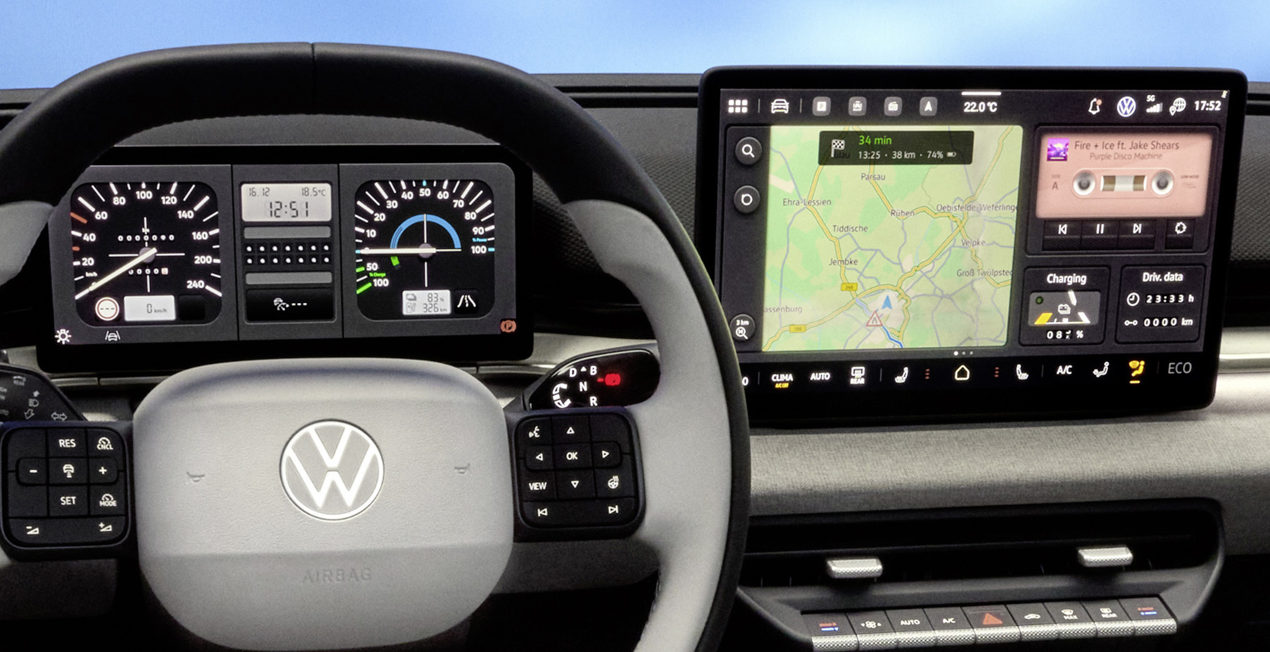 Full view of the Volkswagen ID. Polo's dashboard