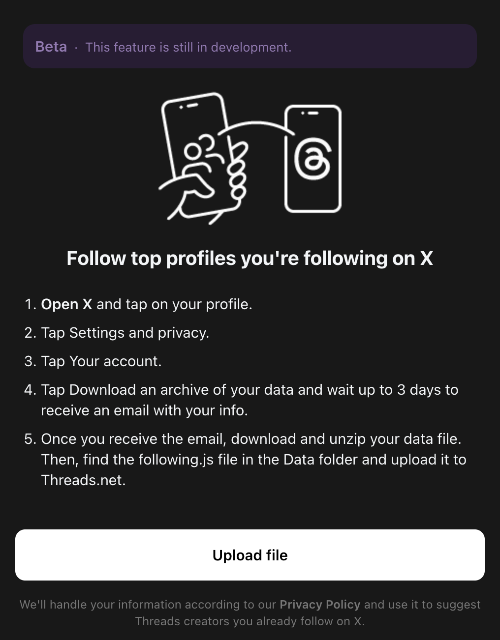 X import on Threads.