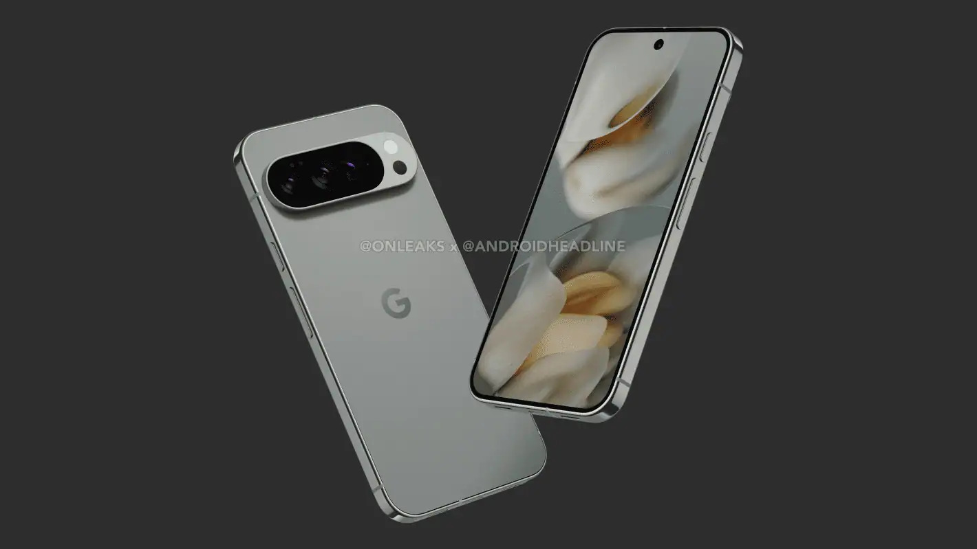 A render of the front and back of the upcoming Pixel 10 Pro.