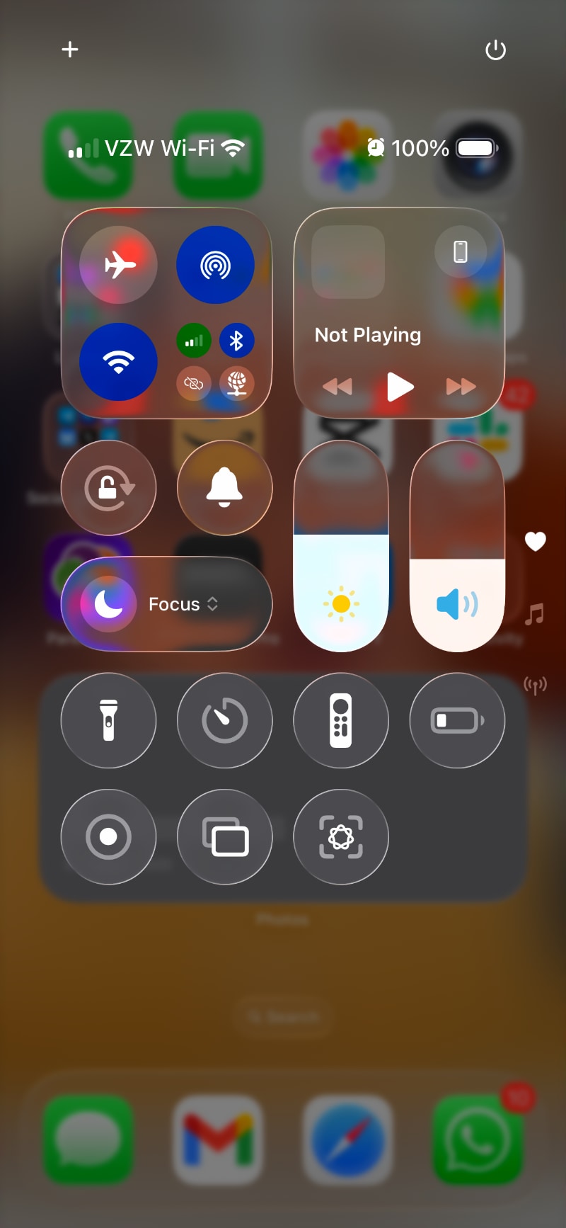 Apple iOS 26 Control Center