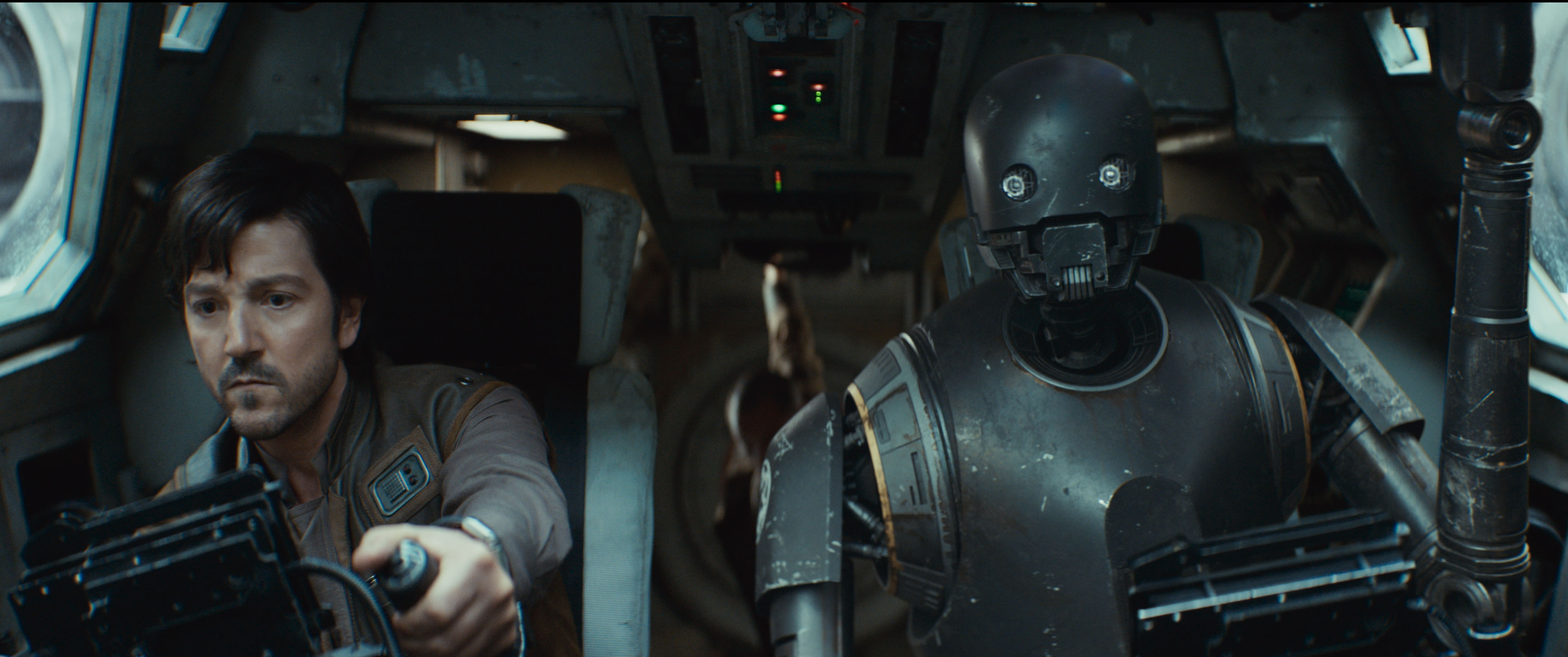(L-R) Cassian Andor (Diego Luna) and K-2SO (Alan Tudyk) in Lucasfilm's ANDOR Season 2, exclusively on Disney+. Photo courtesy of Lucasfilm. Â©2025 Lucasfilm Ltd. & TM. All Rights Reserved.