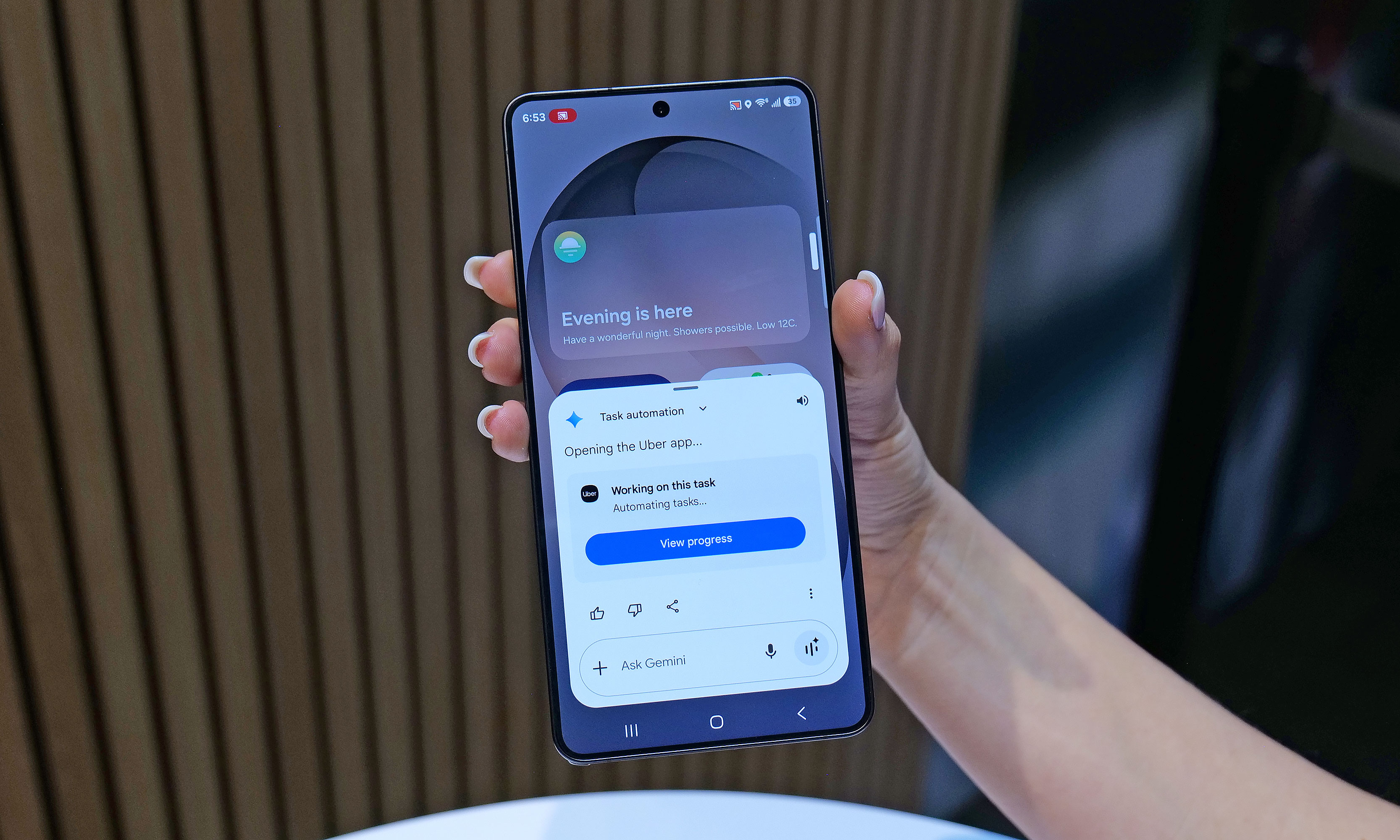 One of the S26's most powerful new AI features is Automated  App Actions, which allows the phone to do things like book a car ride via Uber while you continue to use other apps in the foreground. 