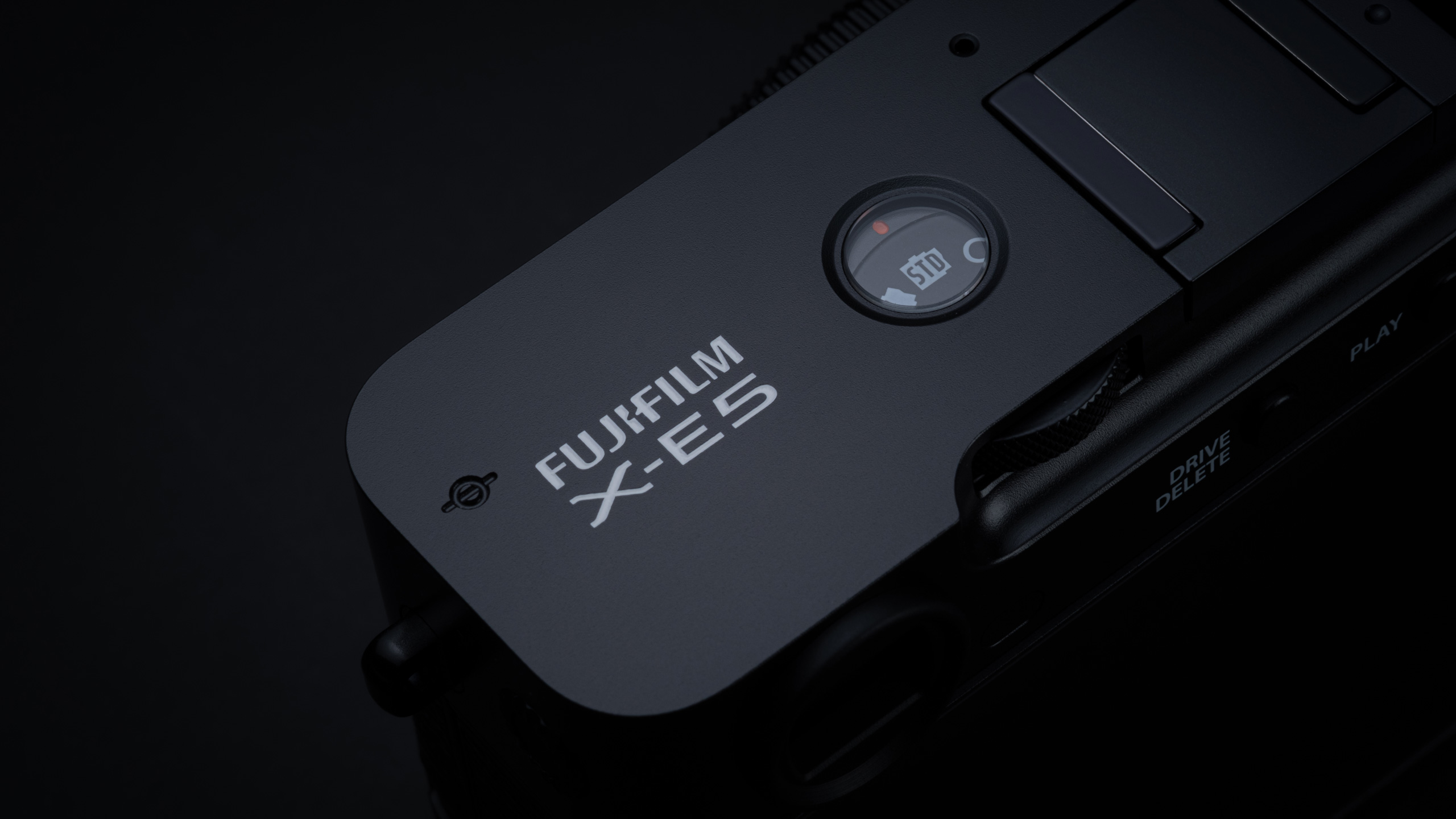 A closeup of the Fujifilm X-E5's film simulation dial. 