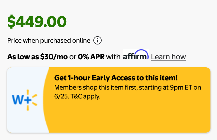 You'll need Walmart+ to get timely access to this Switch 2 availability.