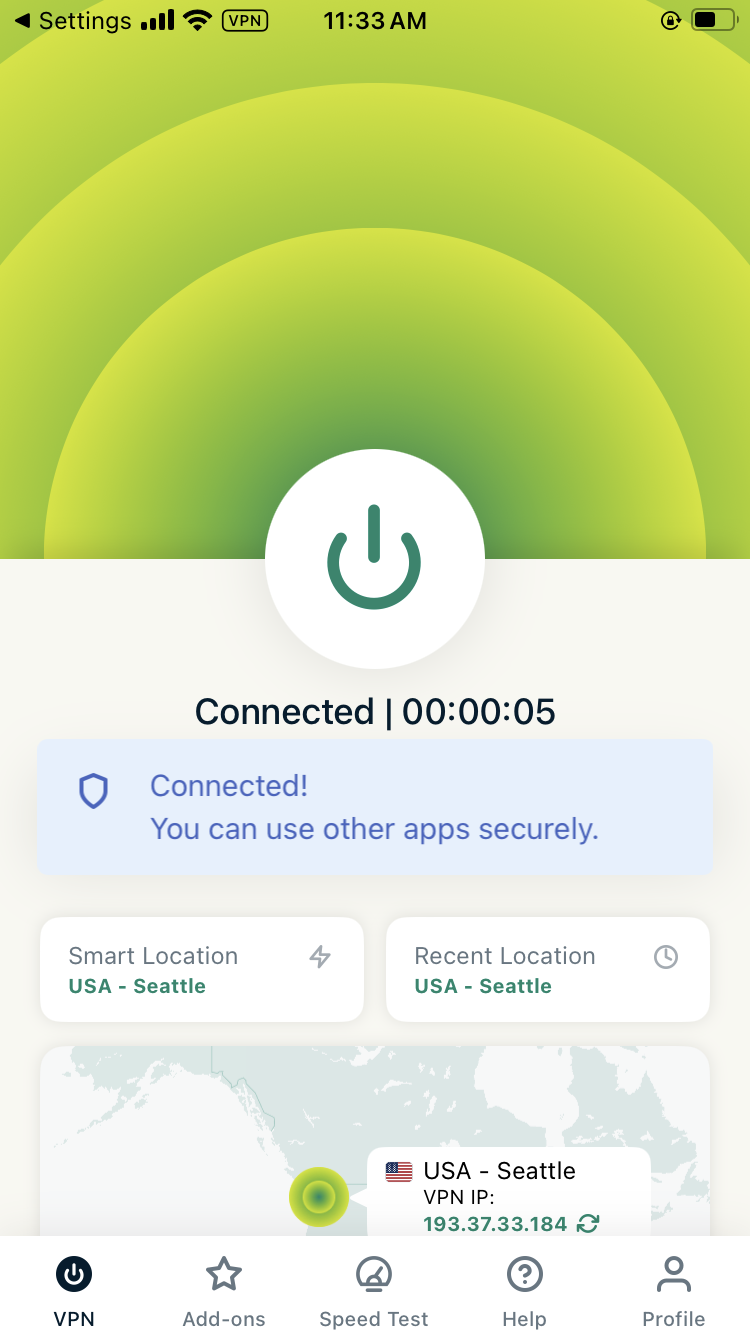 ExpressVPN looks good on iPhone and iPad.