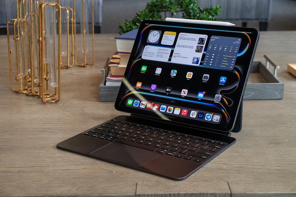 Photo of the M4 iPad Pro on a desk.